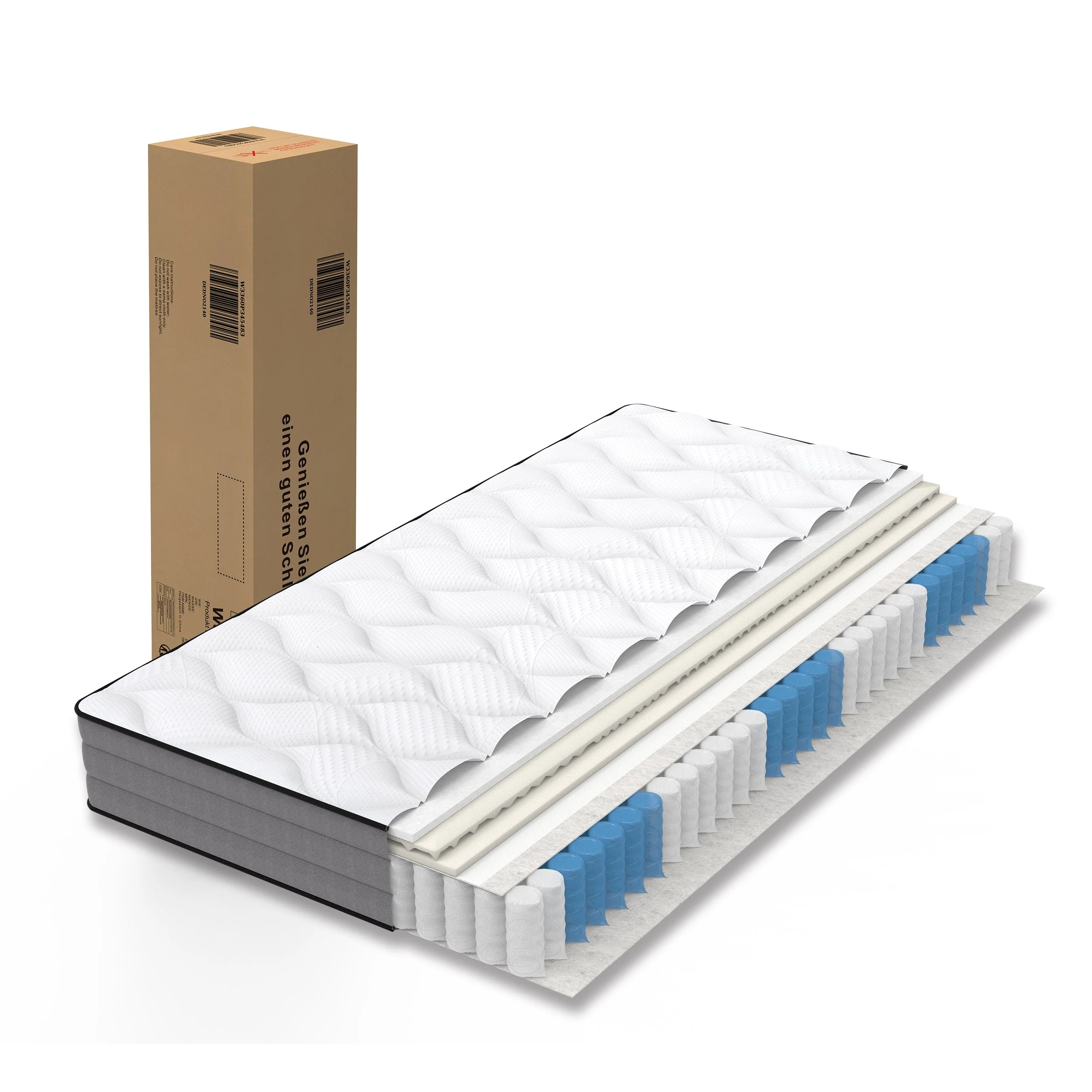 Deluxe Pocket Spring Mattress H3 20cm 1000 Springs Lyocell Cover