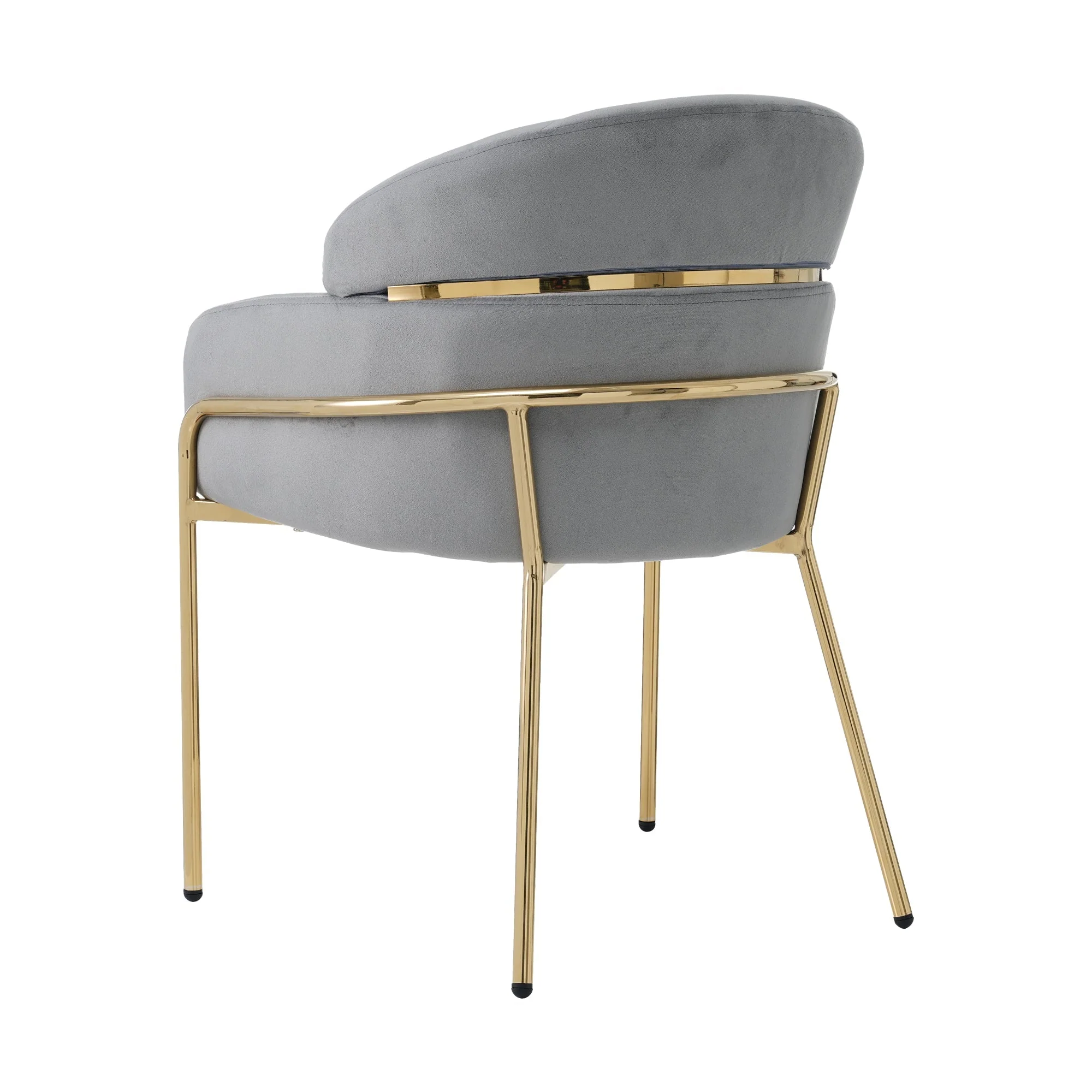 Dining Chair Set of 2, Leisure Chair with Metal Legs, Grey Velvet - Image 10