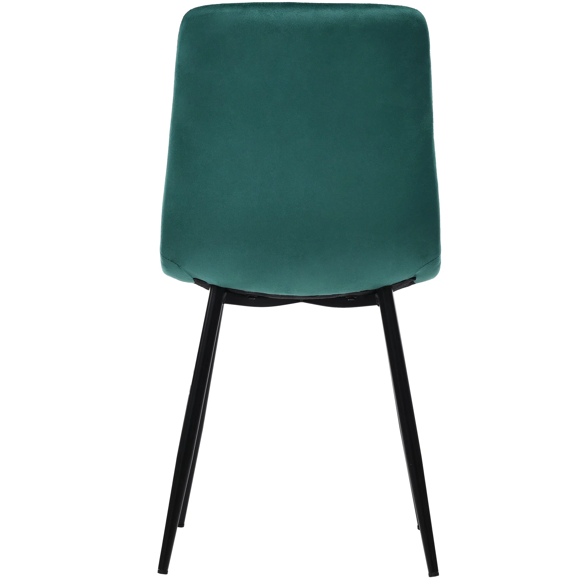 Dining Chair Set of 4 Upholstered Velvet Seat Metal Frame Dark Green - Image 20