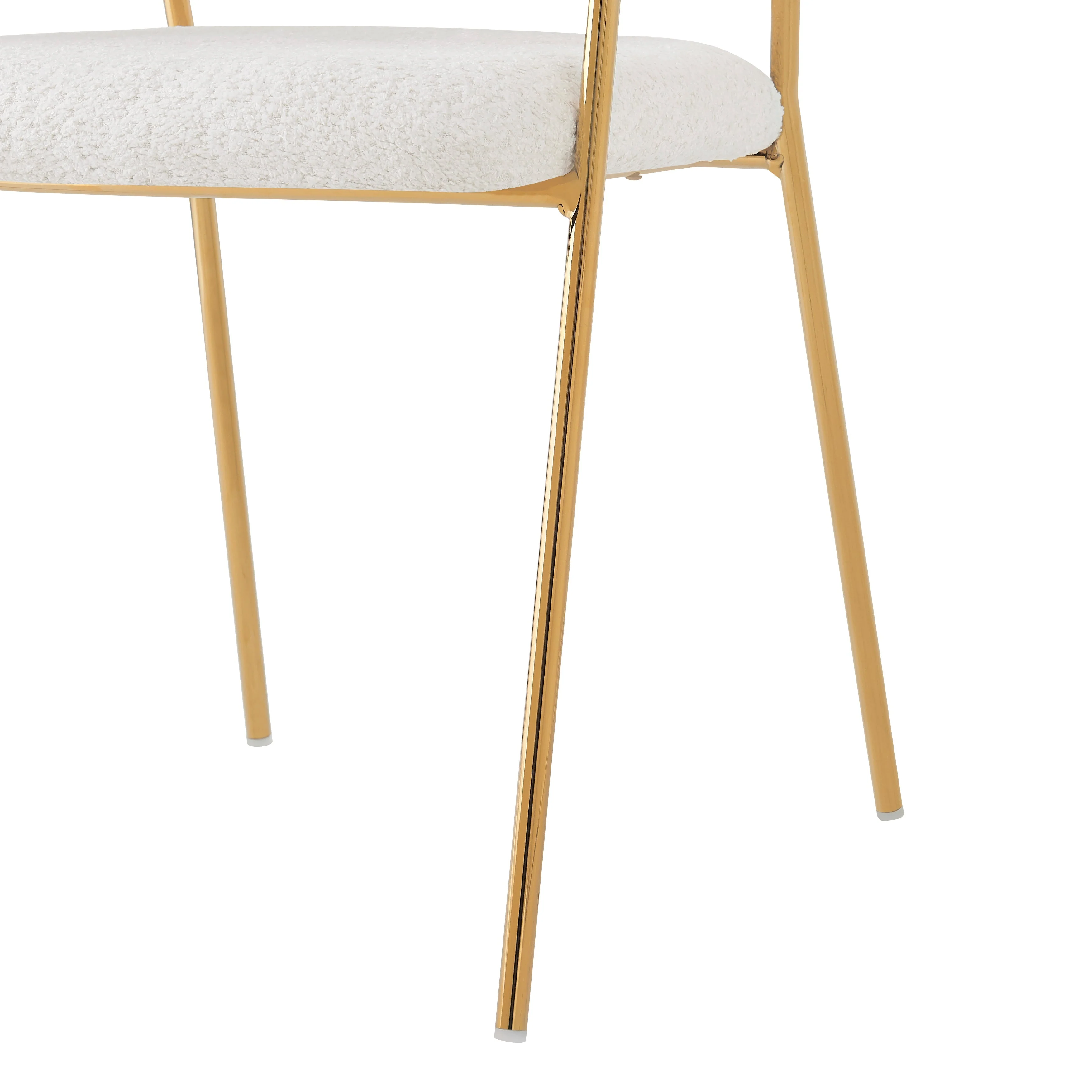 Dining Chair Set of 6 Modern Ergonomic Gold Legs - Beige - Image 9