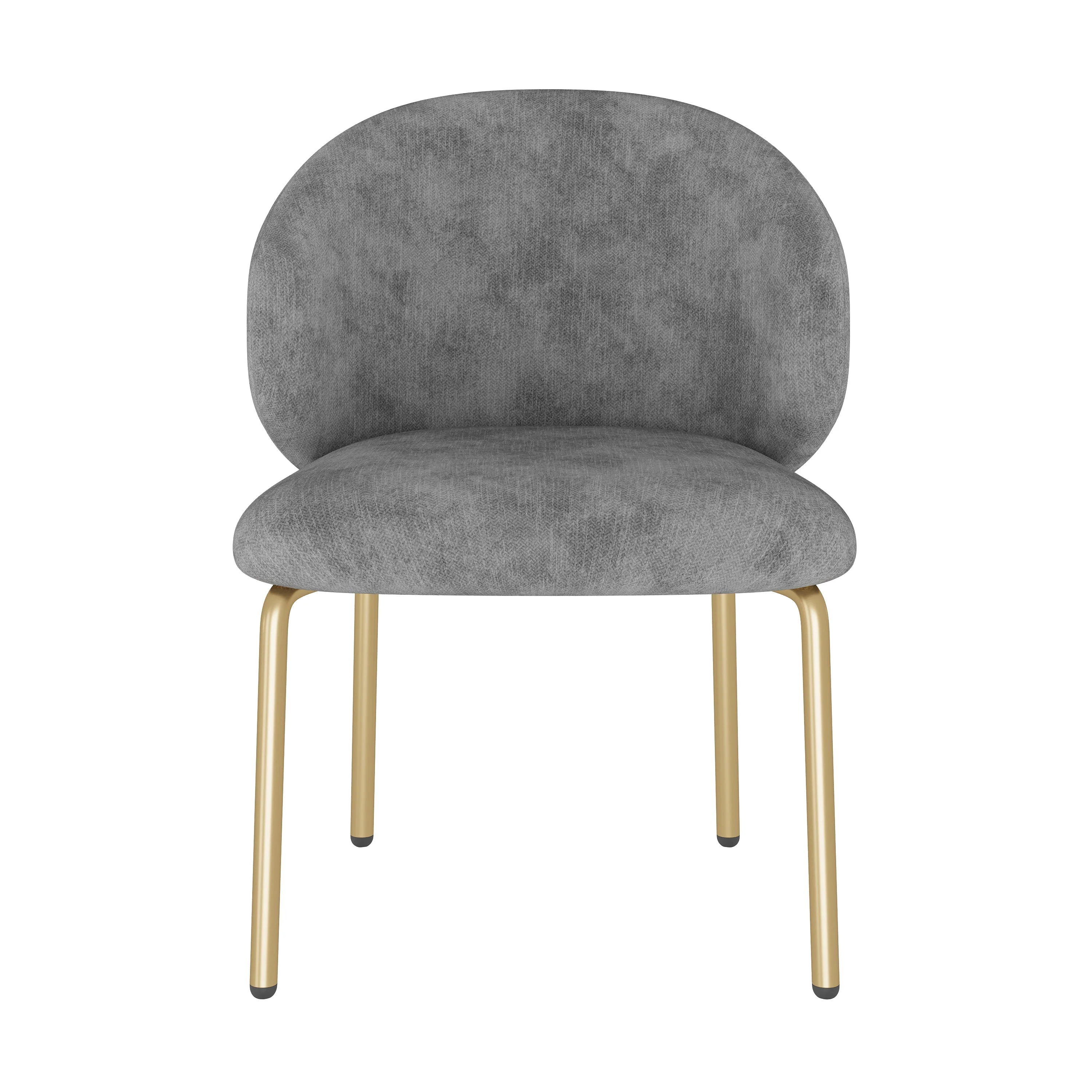 Dining Chairs and Lounge Chairs with Gold Legs, Set of 4, Grey Chenille - Image 9