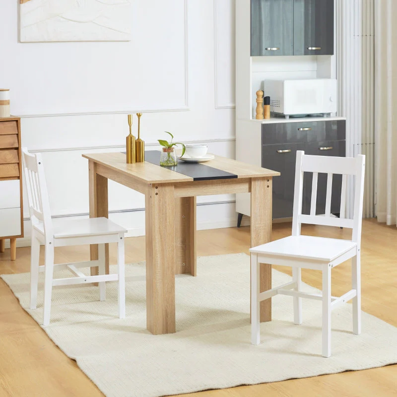 Dining Chairs, Set of 2 Solid Wood, White