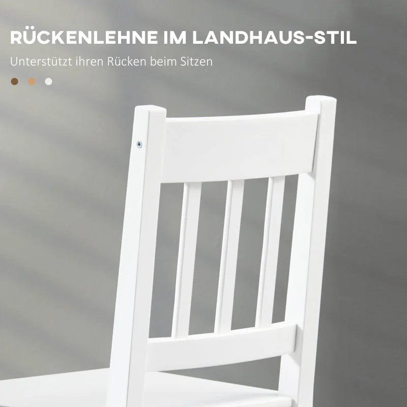 Dining Chairs, Set of 2 Solid Wood, White - Image 5