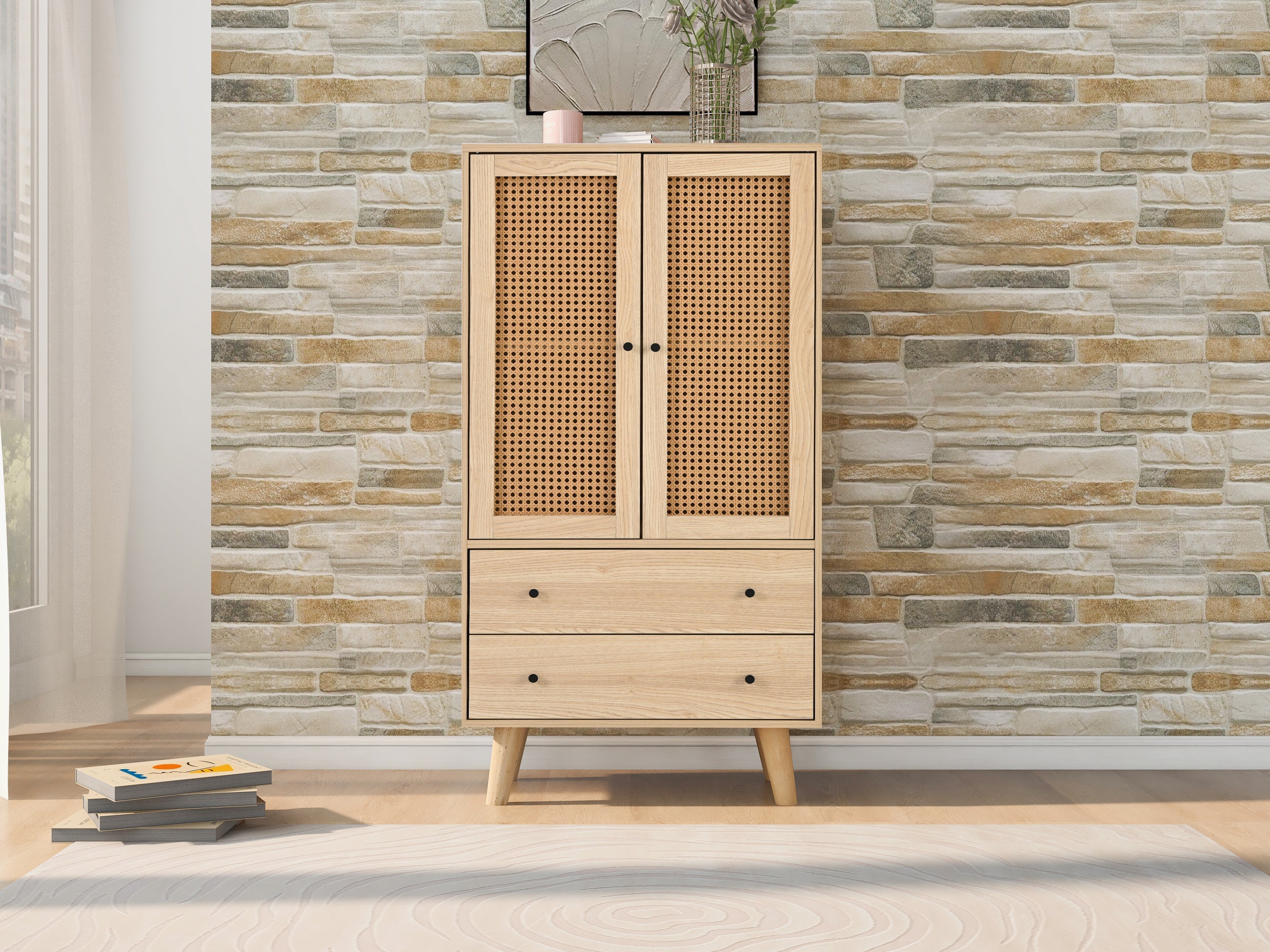 Dining Room Living Room Sideboard, Chest of Drawers Storage Cupboard TV Table, 60 cm Wide - Image 2