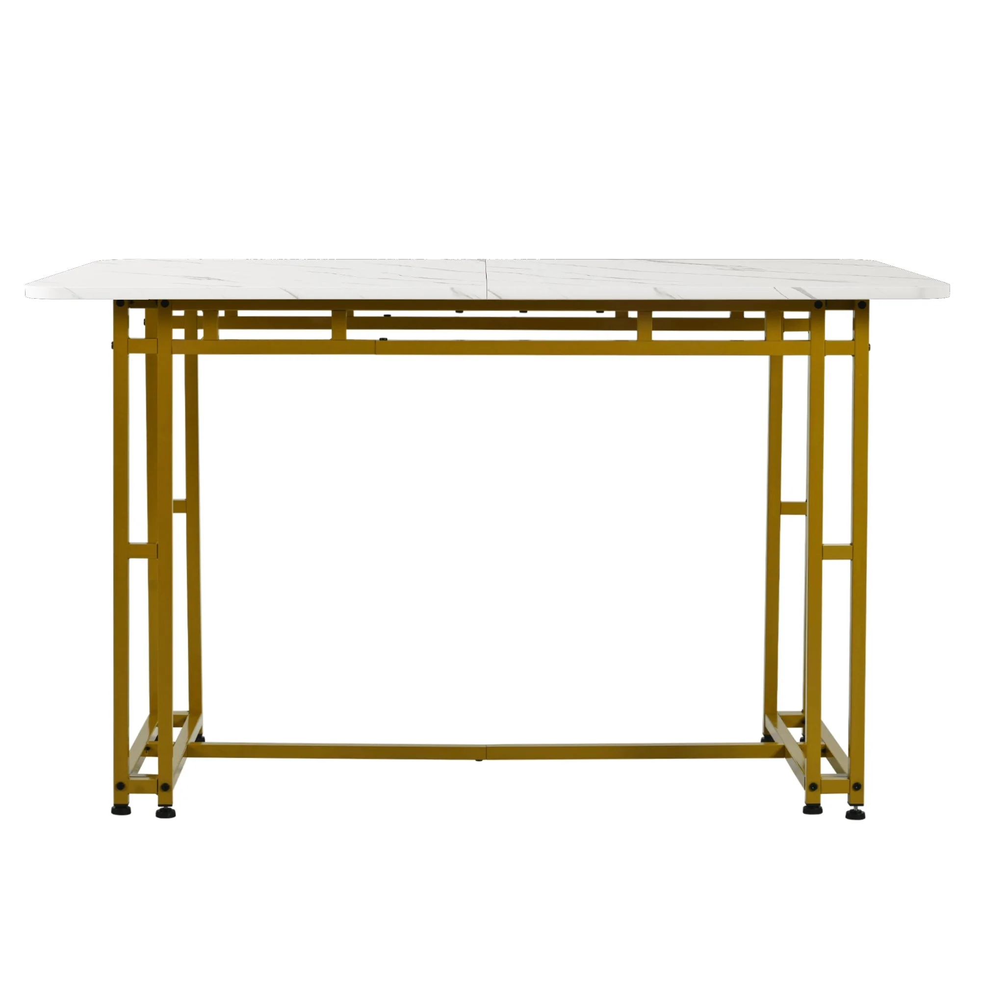 Dining Set 120x70cm with 4 Chairs Modern Gold Iron Leg Dark Green Velvet - Image 6
