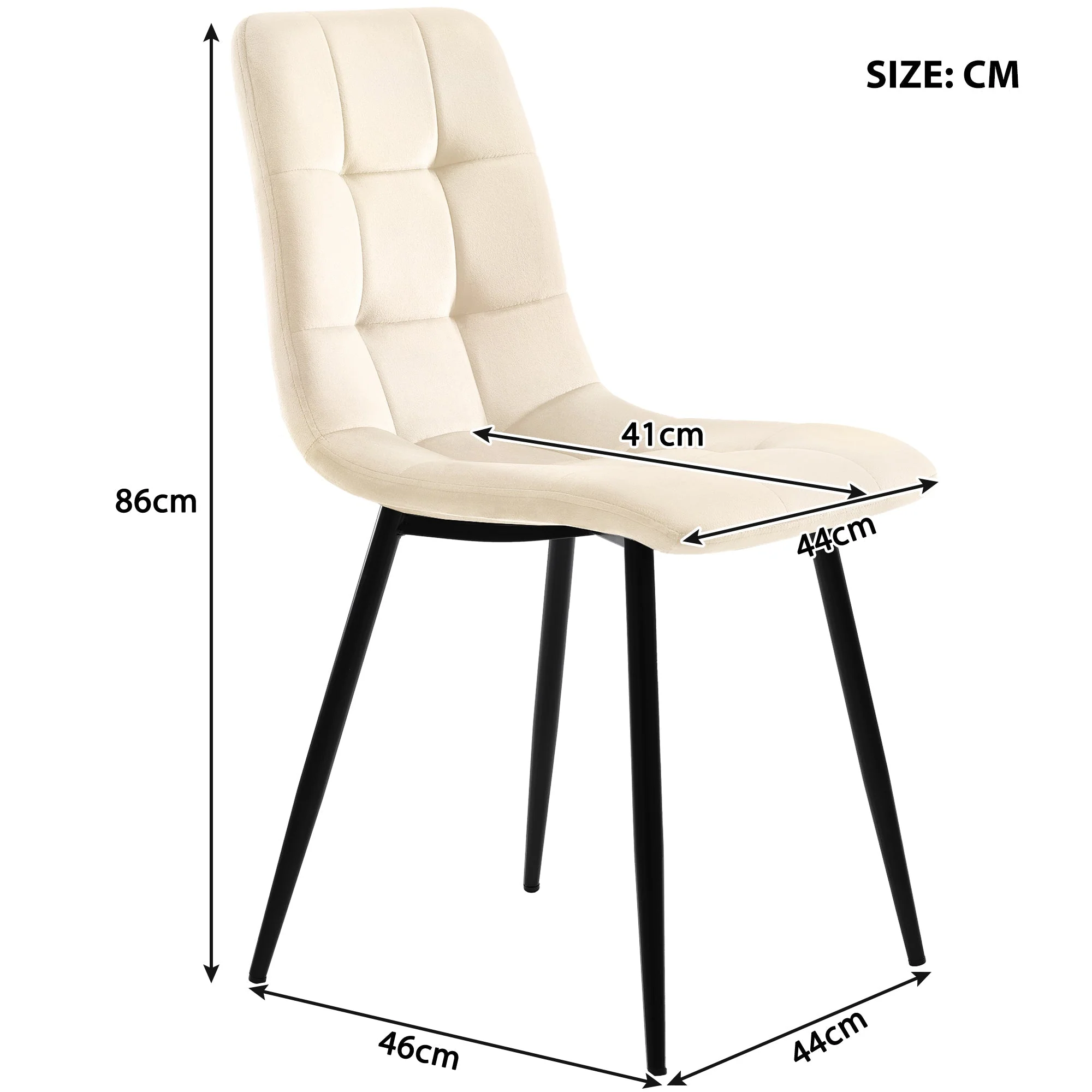 Dining Set 5-Piece 117cm Rectangular Modern Table Beige Velvet Gold Legs - Image 9