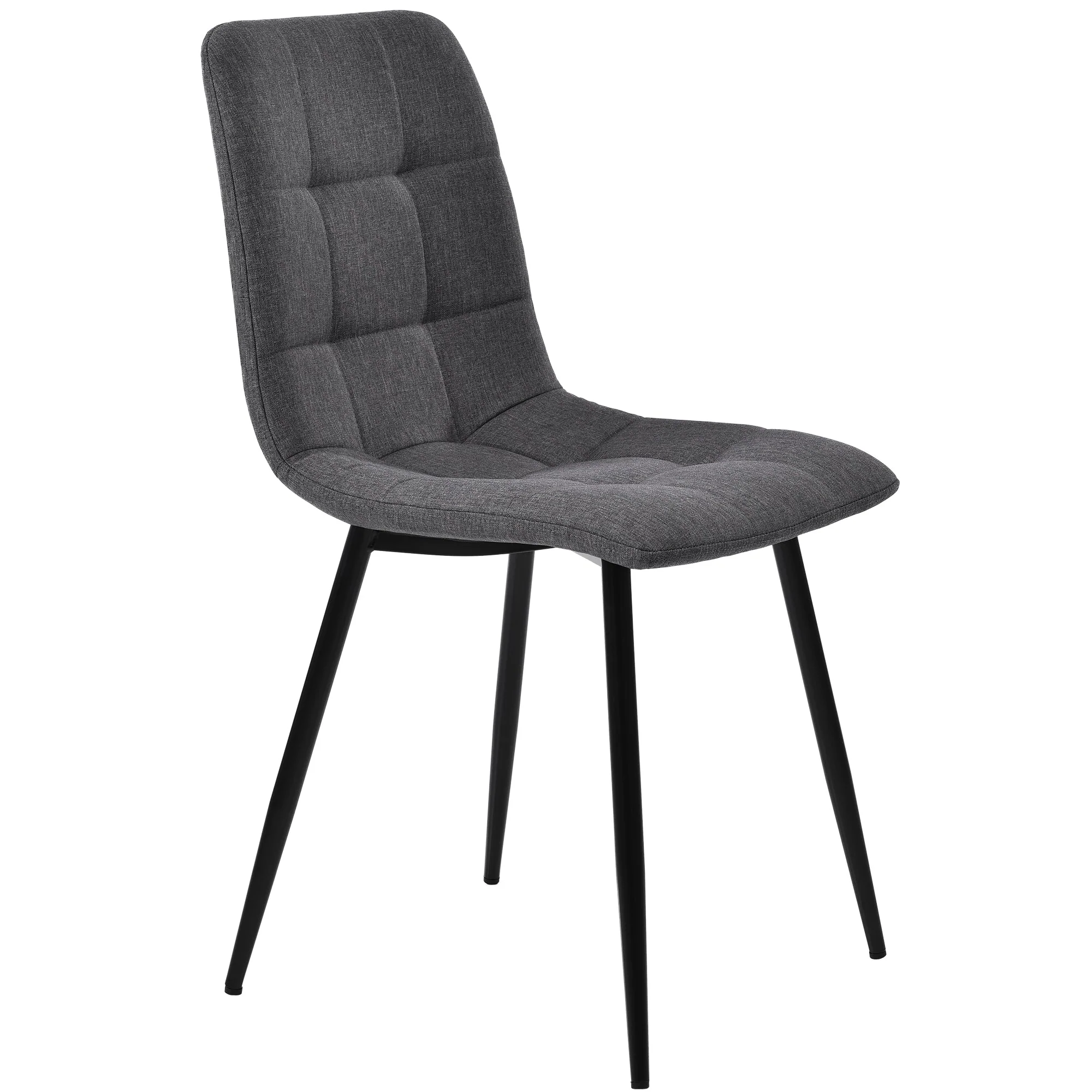 Dining Set 5-Piece Folding Kitchen Table Upholstered Linen Chair White MDF/Black Legs - Image 10