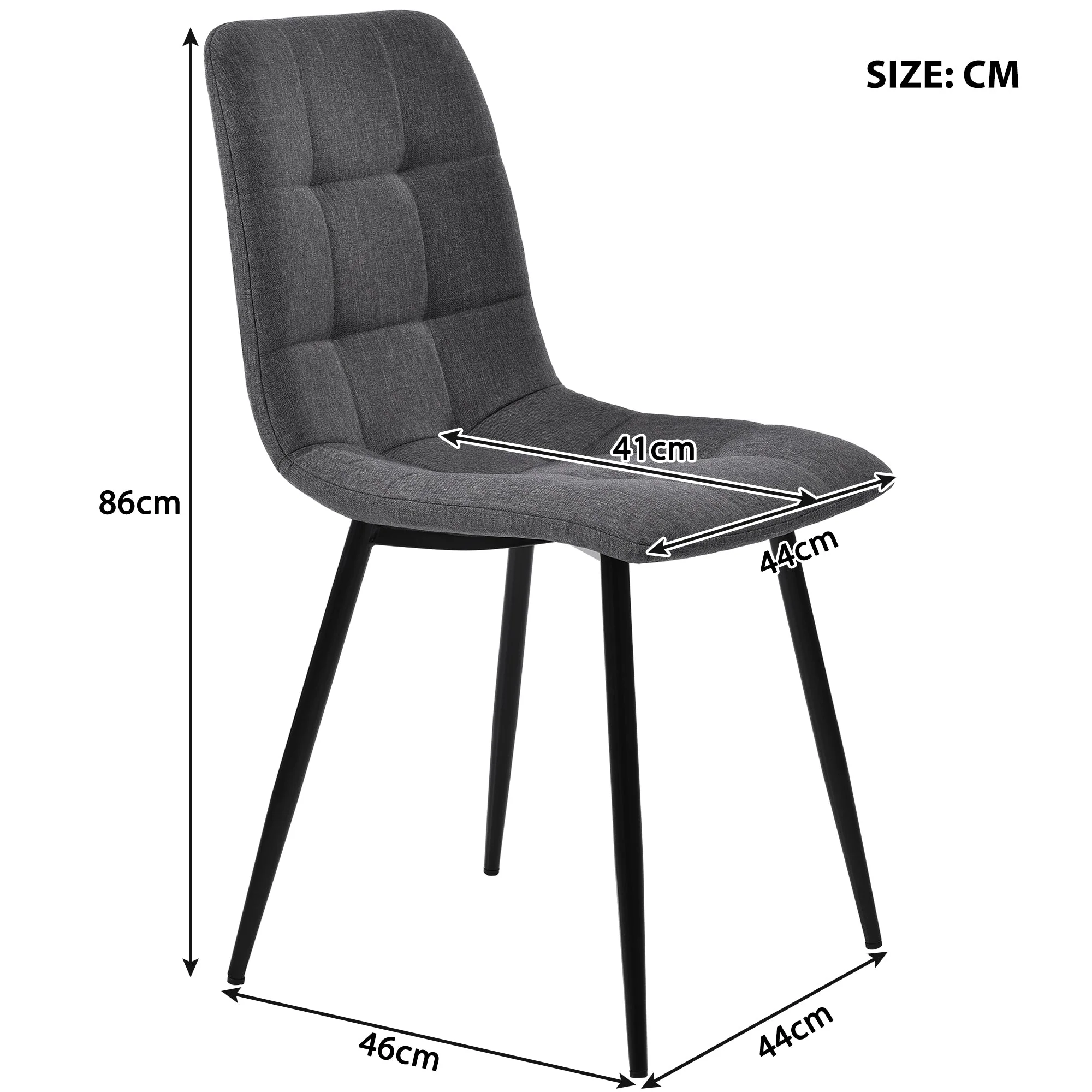 Dining Set 5-Piece Folding Kitchen Table Upholstered Linen Chair White MDF/Black Legs - Image 7