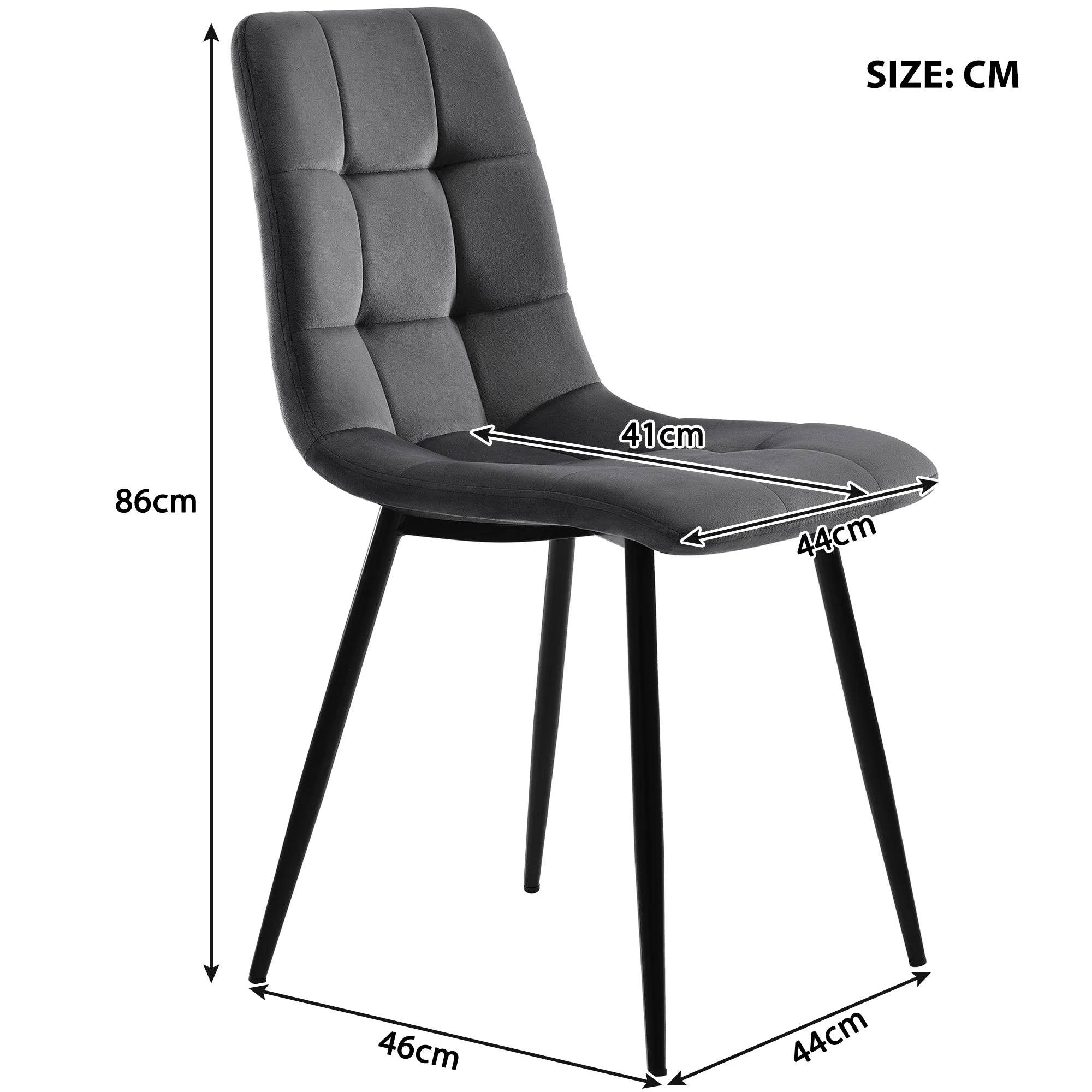 Dining Set 5-Piece Round Table 100cm, 4 Chairs, Gold Metal Legs, White MDF Top | Dark Grey Velvet - Image 6