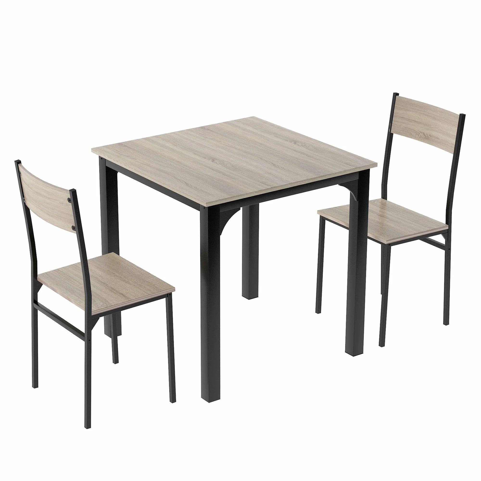 Dining Set Table with 2 Chairs Multi-Use - Natural Color - Image 10