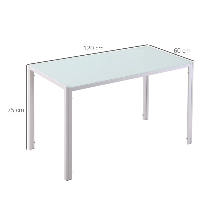 Dining Table 120x60cm Modern Design - White - Image 4