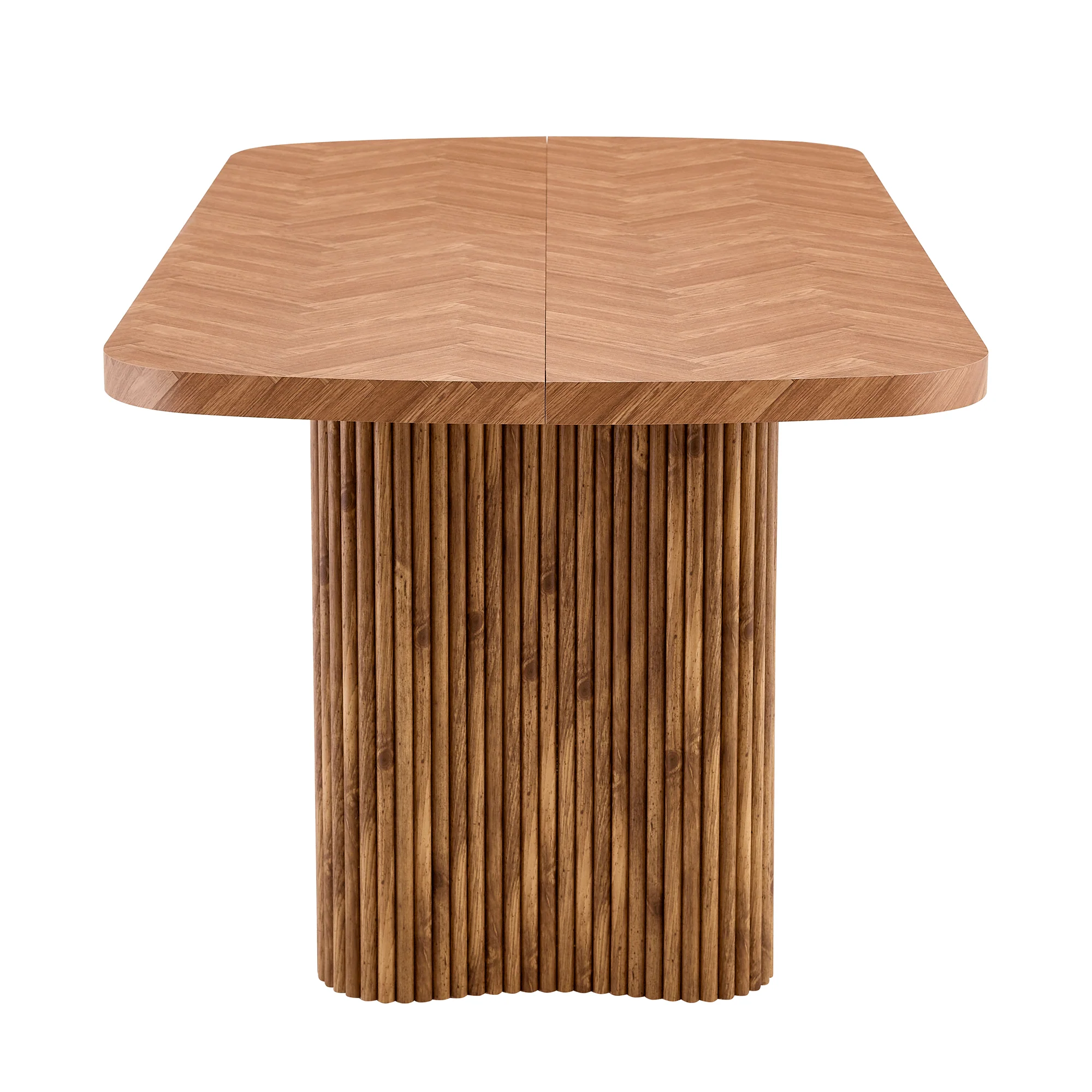 Dining Table 180x90cm Arched Pedestal Support - Walnut Wood Tone - Image 10