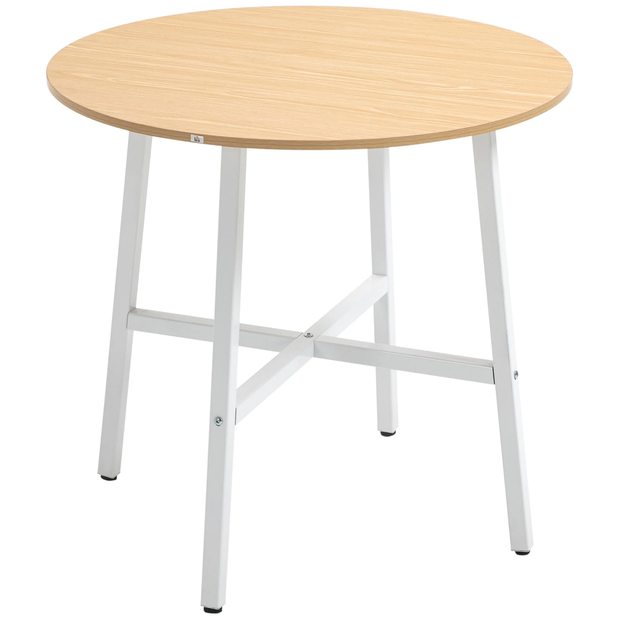 Dining Table for 4 People, Modern Living Room, Steel & Natural Wood - Image 2