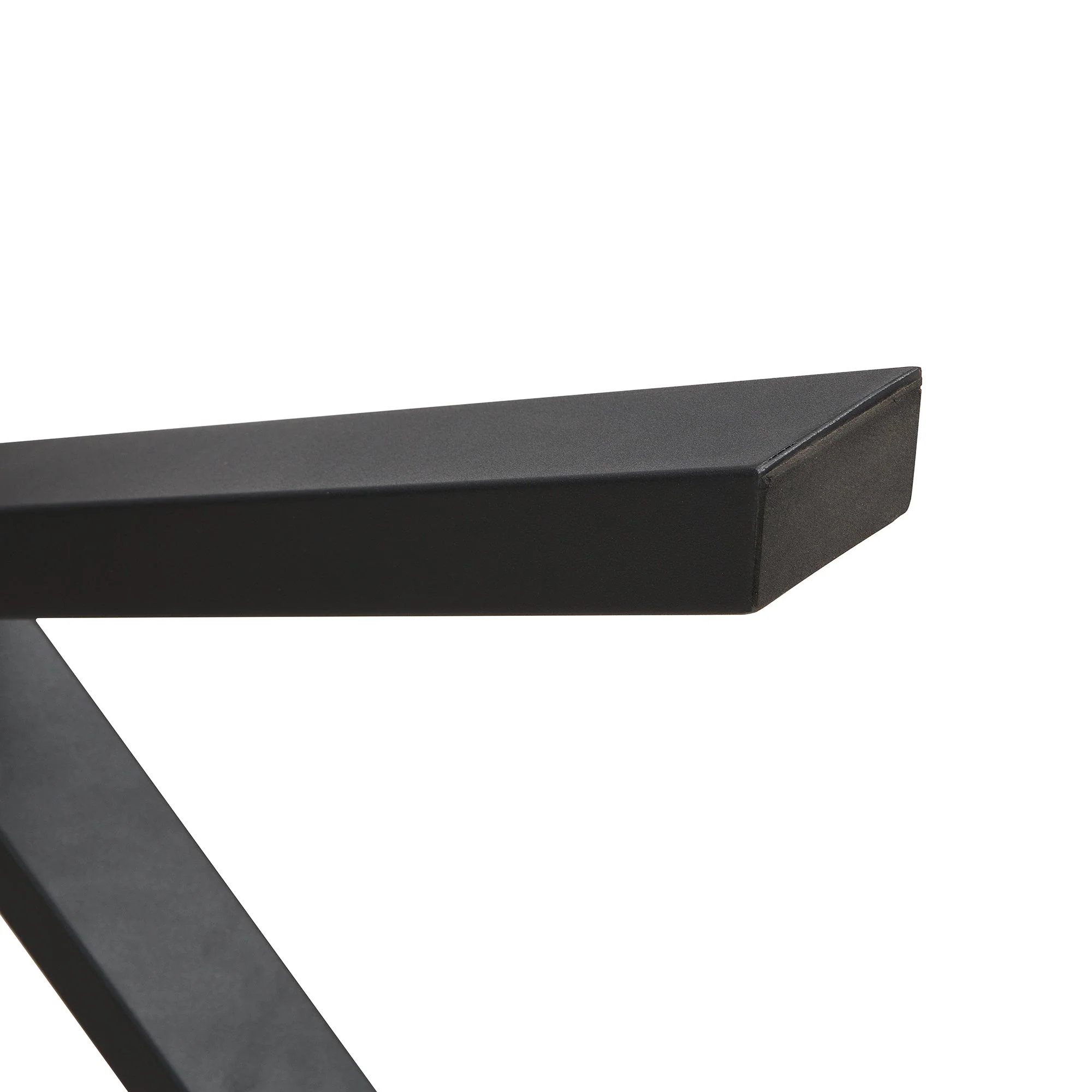Dining Table Rectangular Crossed Legs Wrought Iron Marble Effect 140x80cm - Black and White - Image 10