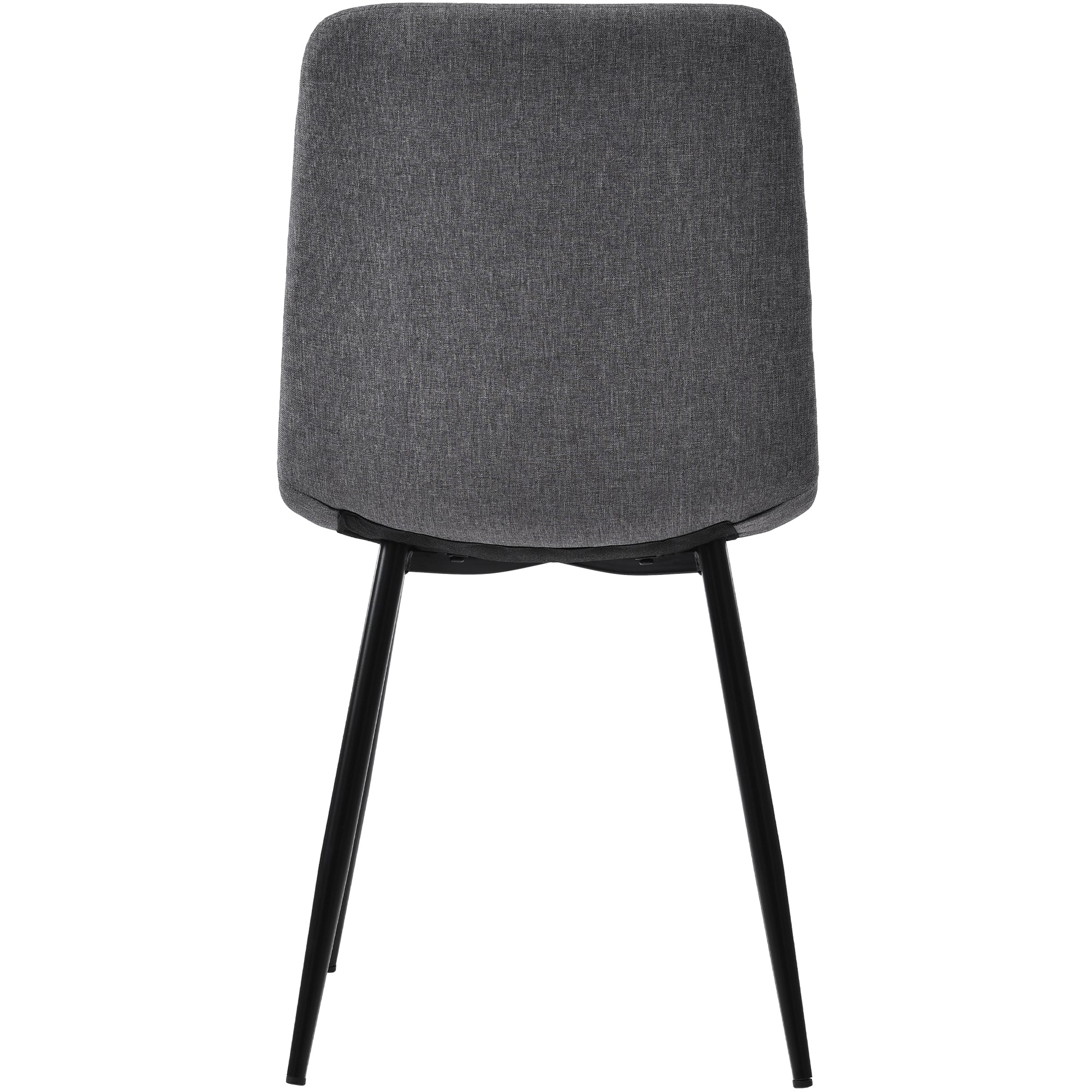Dining Table Set 5-Piece 120x70cm Modern Kitchen Dark Grey Linen Black - Image 9