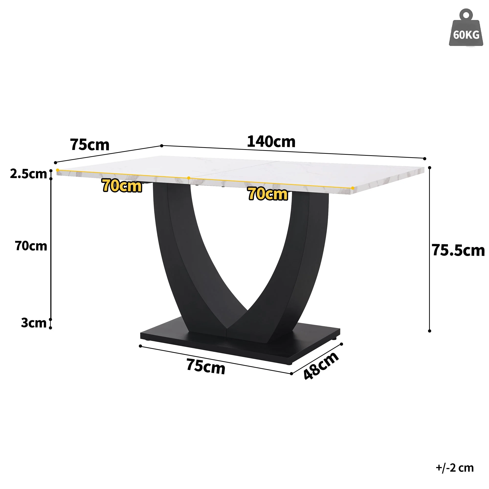 Dining Table Set 5-Piece Modern U-Shaped White Marble Grey Velvet - Image 6