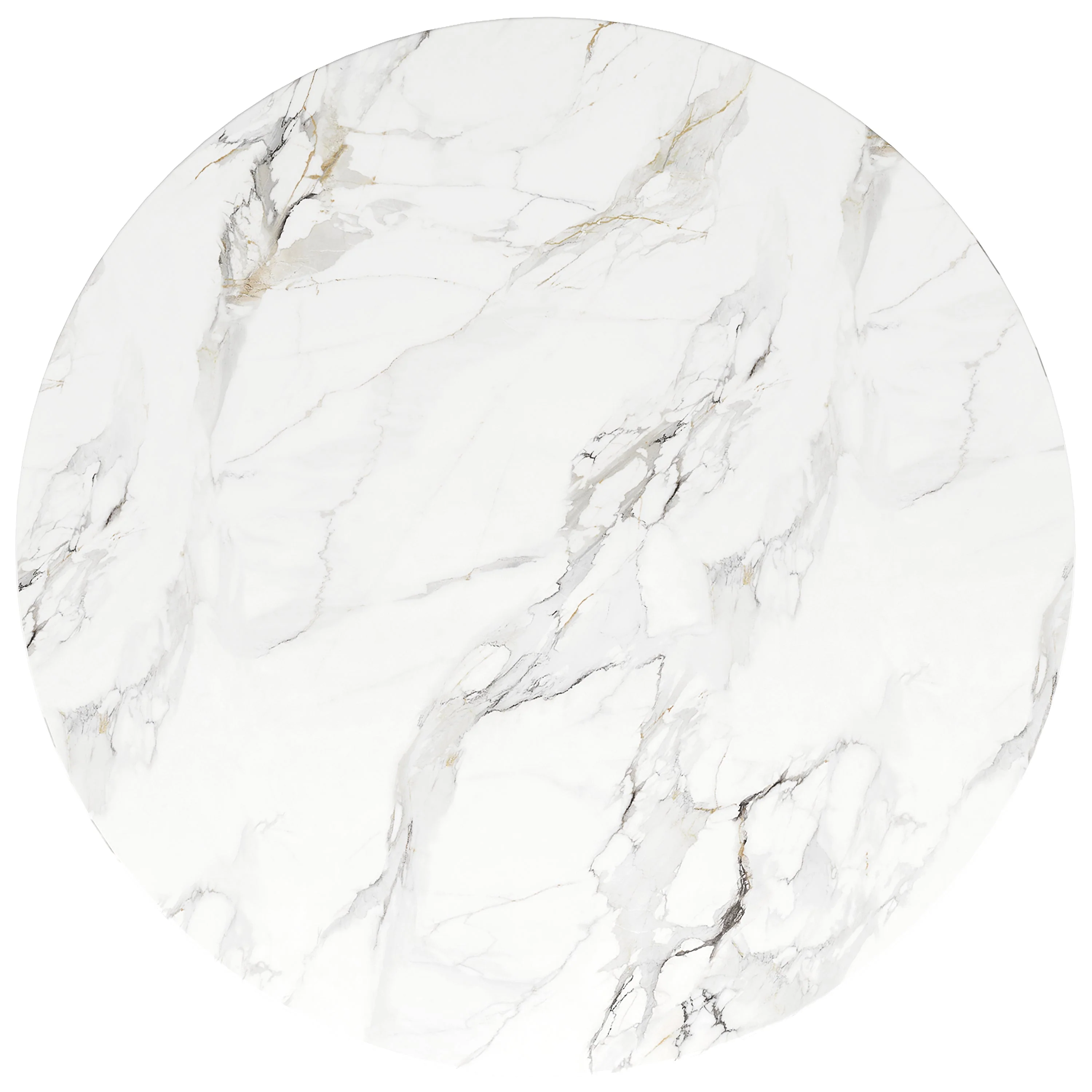 Dining Table Set 5-Piece Round 80cm White Marble Top Gold Legs Grey Velvet - Image 5