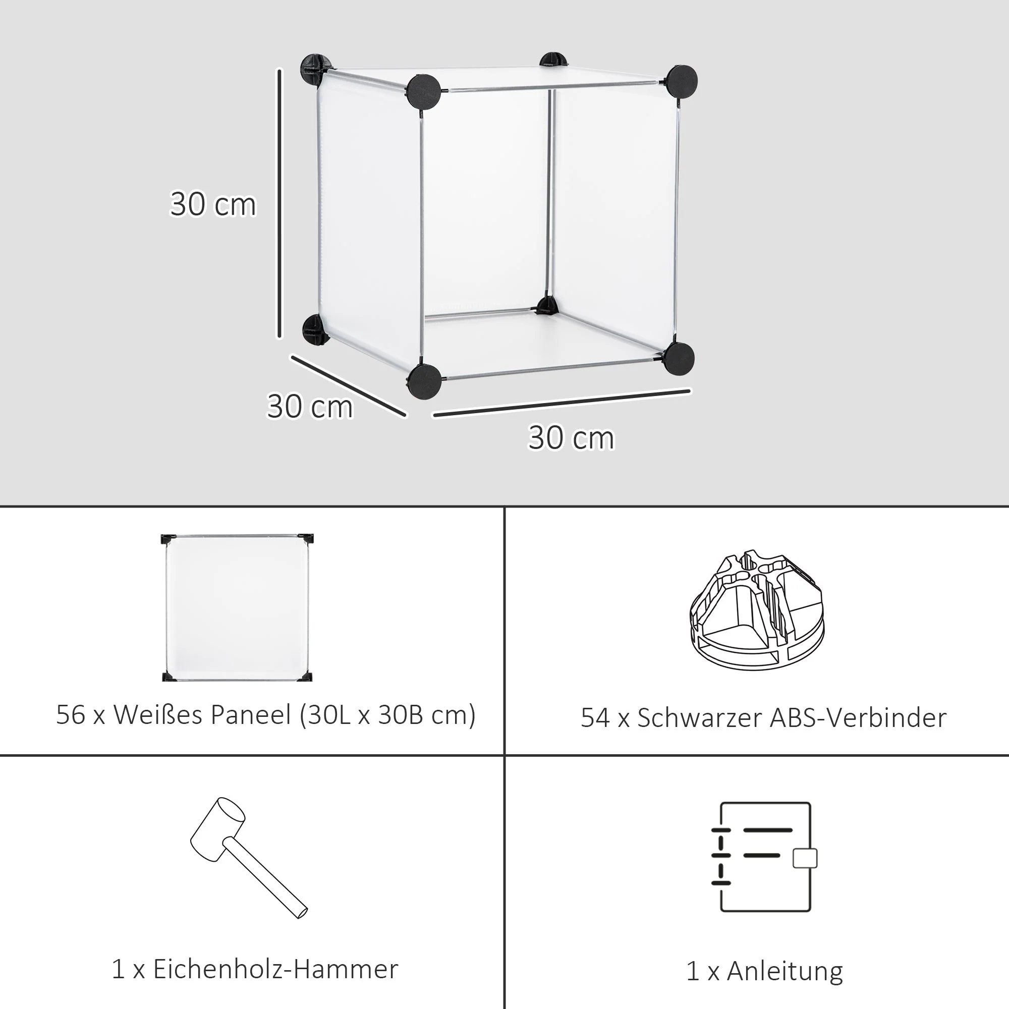 DIY Cube Shelving System 16 Cube Storage Boxes Plastic White - Image 6