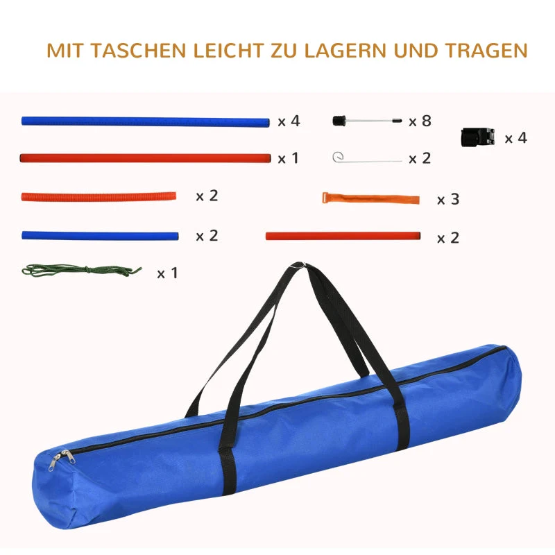 Dog Agility Set, 3 in 1, Slalom Hurdle Jumping Ring, Blue+Red - Image 7