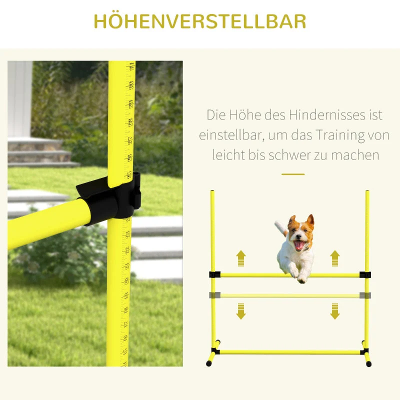 Dog Agility Set, Hurdles & Poles with Carry Bag, Robust, Yellow - Image 4