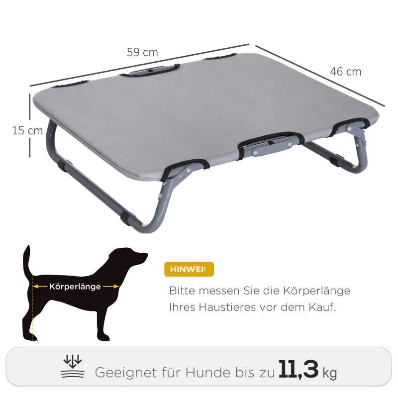 Dog Bed, Foldable Outdoor, Grey - Image 3