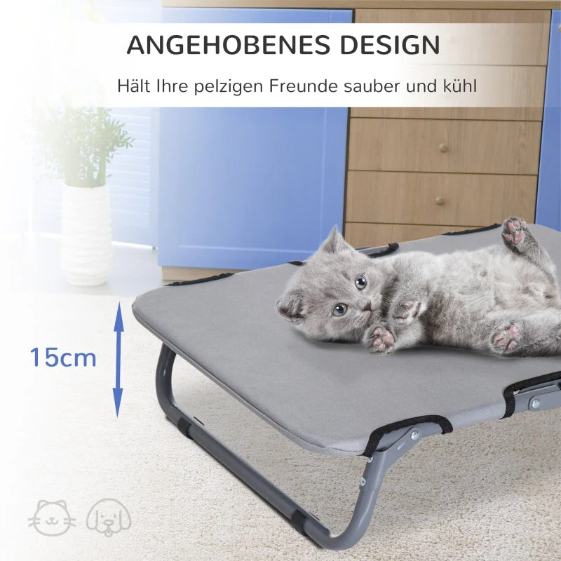 Dog Bed, Foldable Outdoor, Grey - Image 4