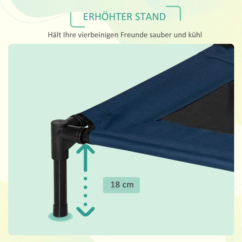 Dog Bed Outdoor Elevated, Steel Oxford Fabric Blue - Image 4
