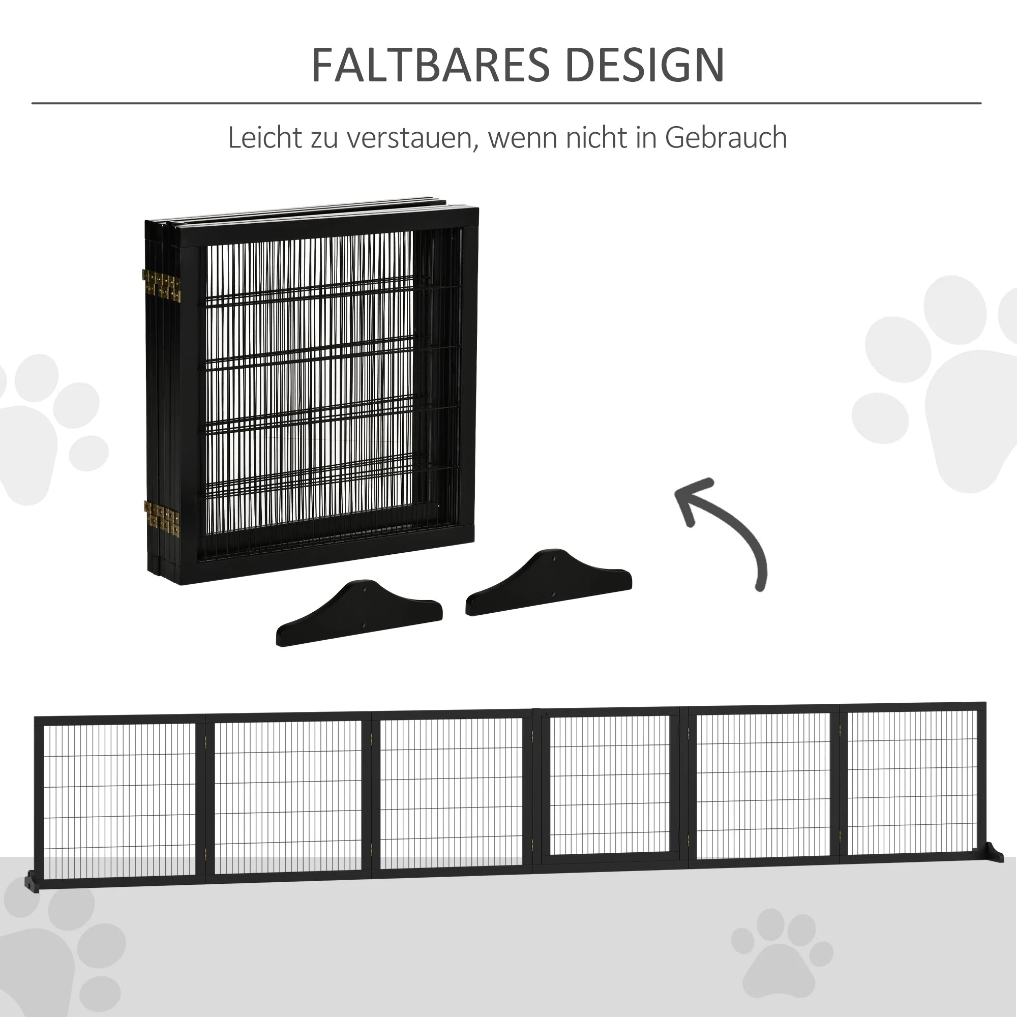 Dog Gate, Bidirectional Folding, Pinewood - Image 6
