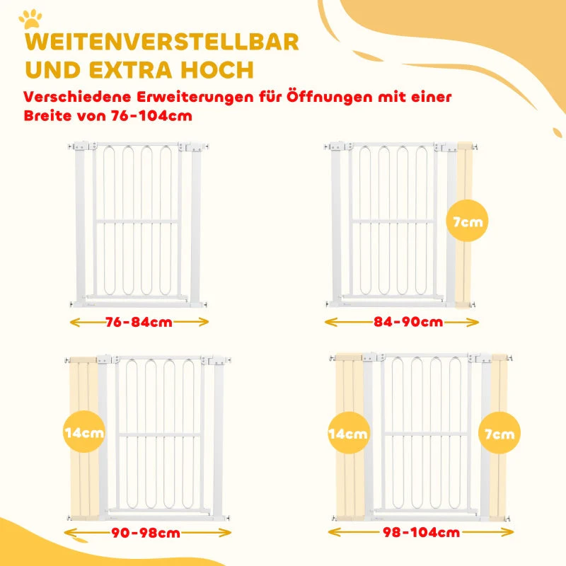 Dog Safety Gate, 76-104 cm, Stair, Metal - Image 3