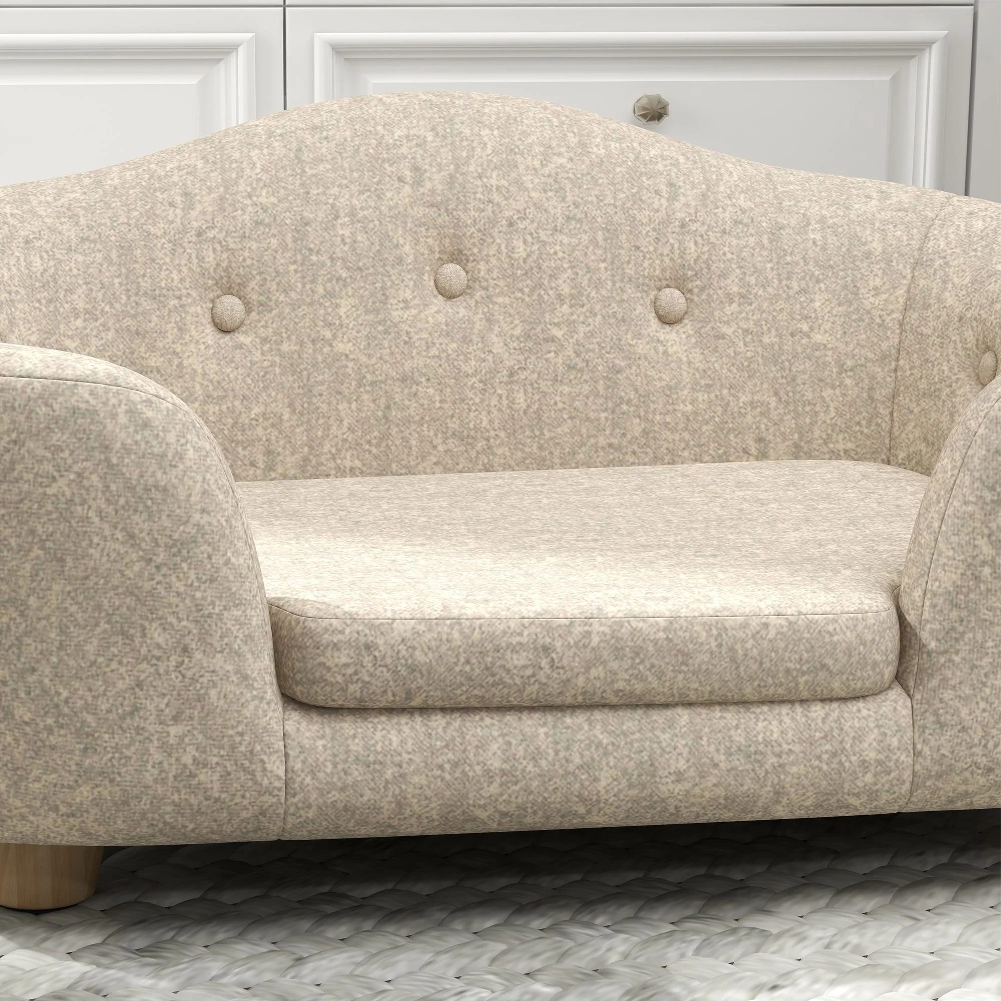 Dog Sofa Plush Cushion Small Pine Cream White - Image 7