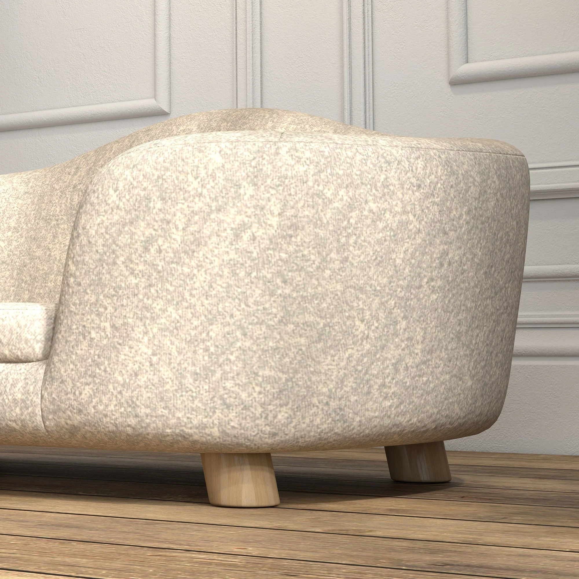 Dog Sofa Plush Cushion Small Pine Cream White - Image 8