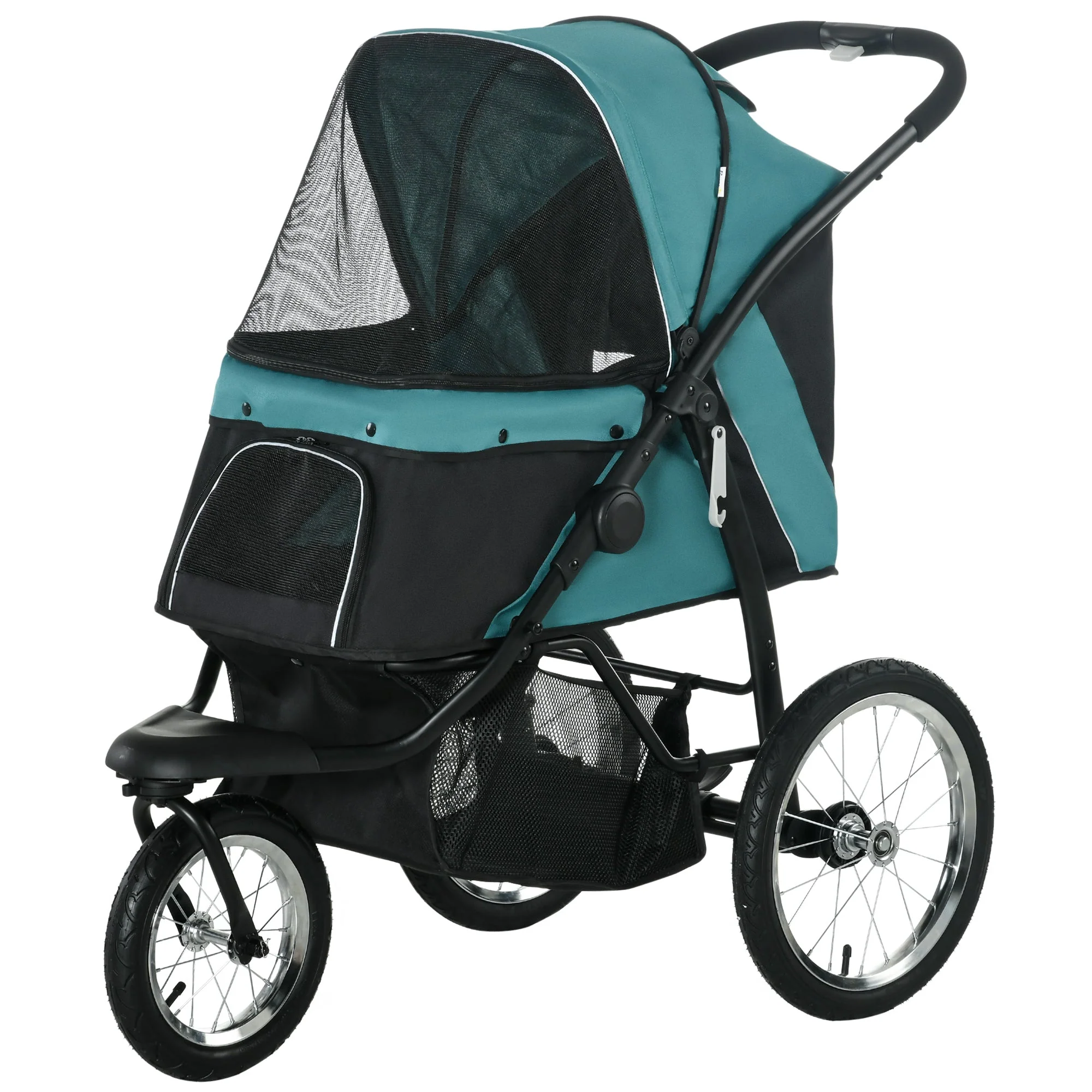 Dog Stroller Foldable All-Terrain 20 kg Dark Green - Image 2