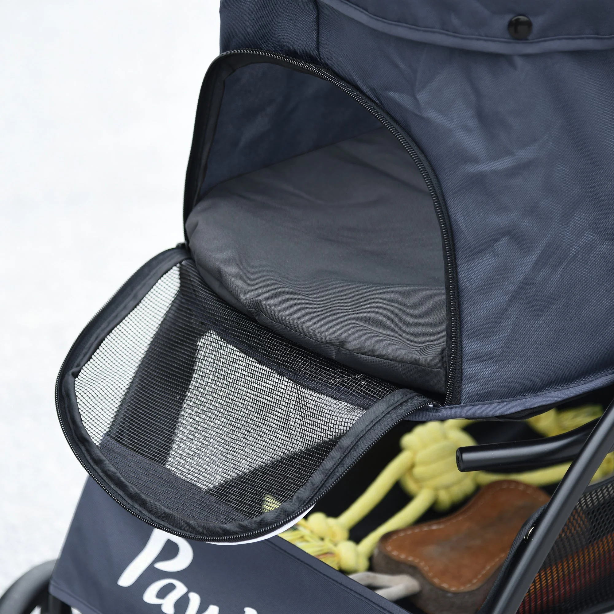 Dog Stroller, Foldable Buggy with Cushion, 4 Wheels, 600D Oxford Material - Image 8