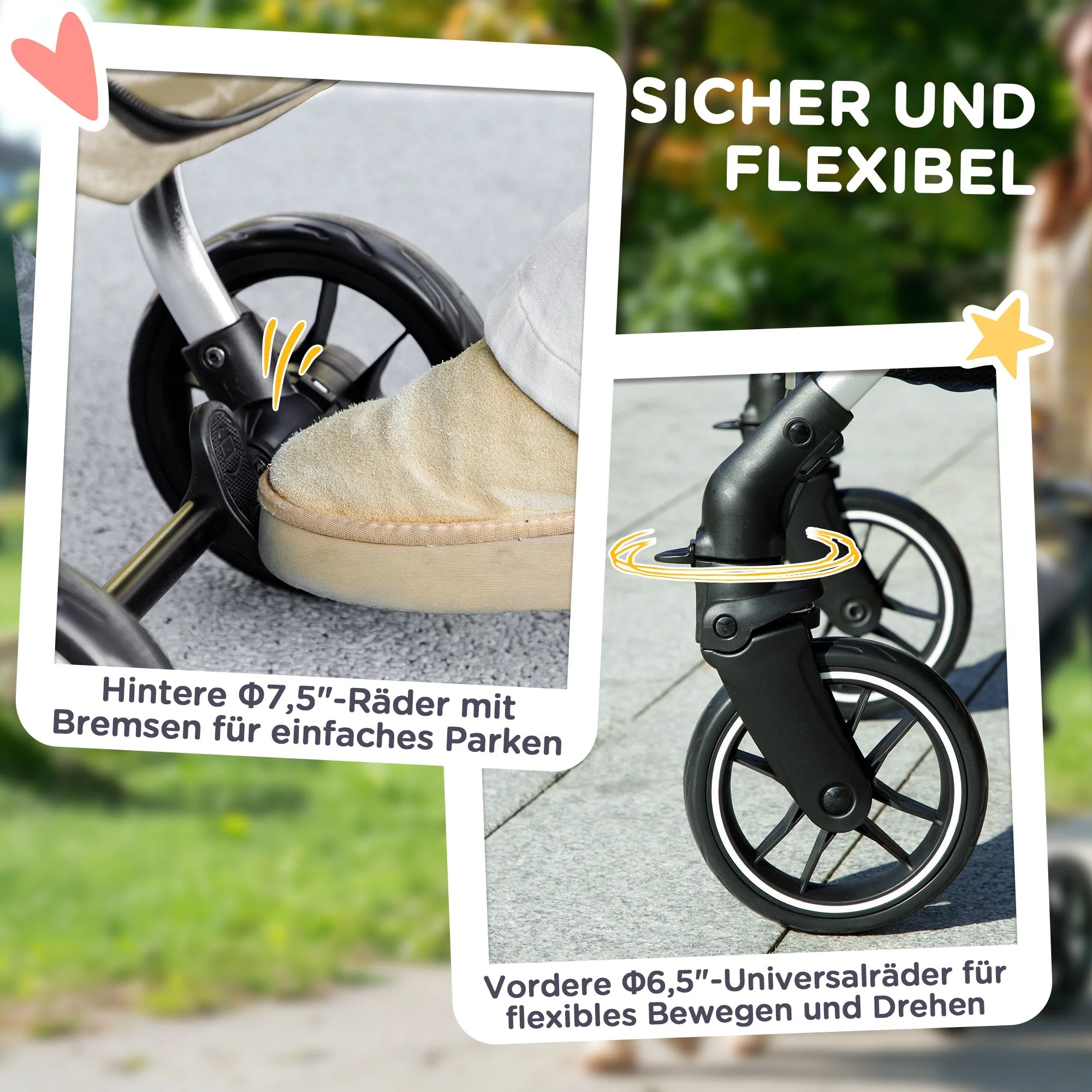 Dog Stroller, Lightweight Foldable, Aluminum Khaki - Image 7