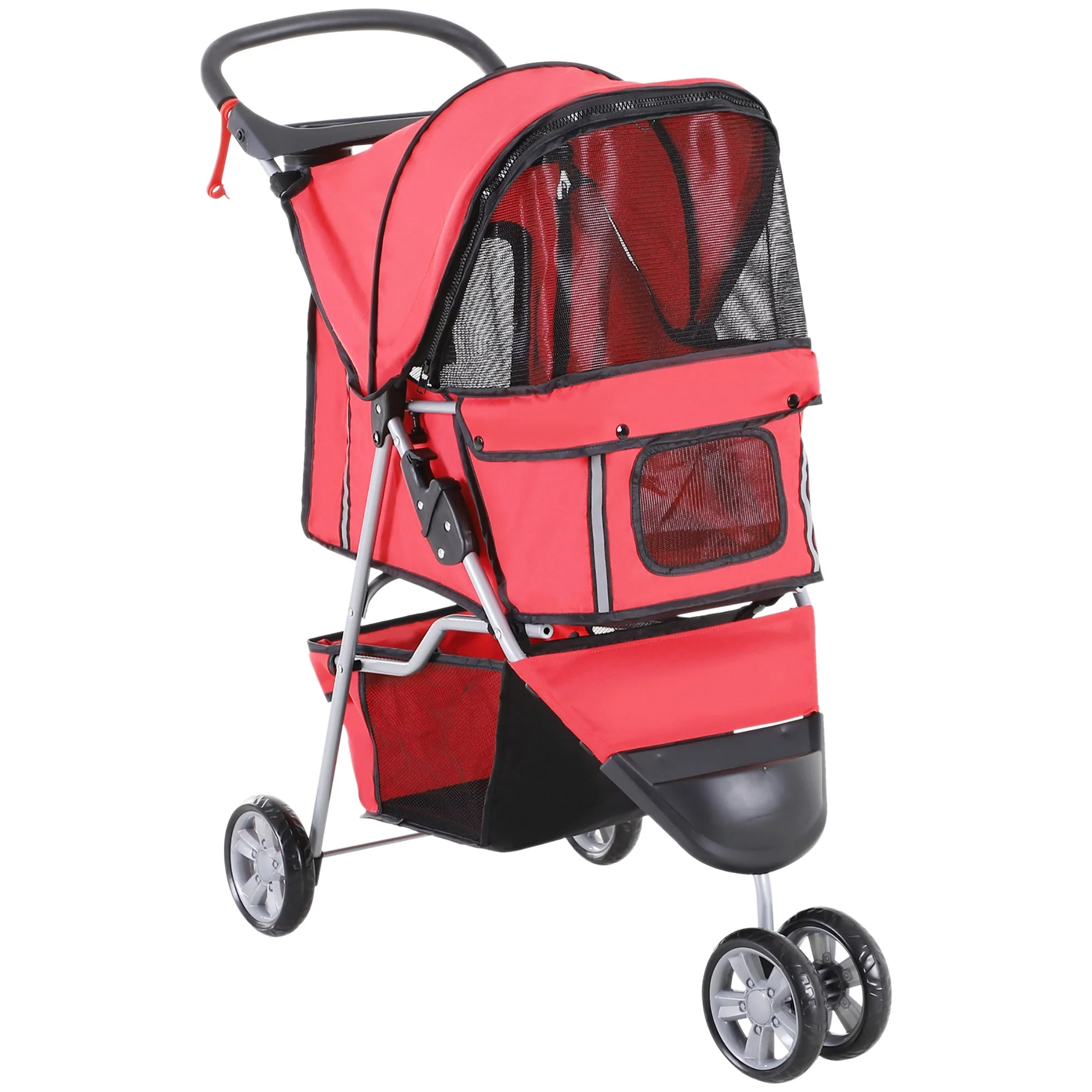 Dog Stroller, Lightweight & Foldable, Red - Image 2