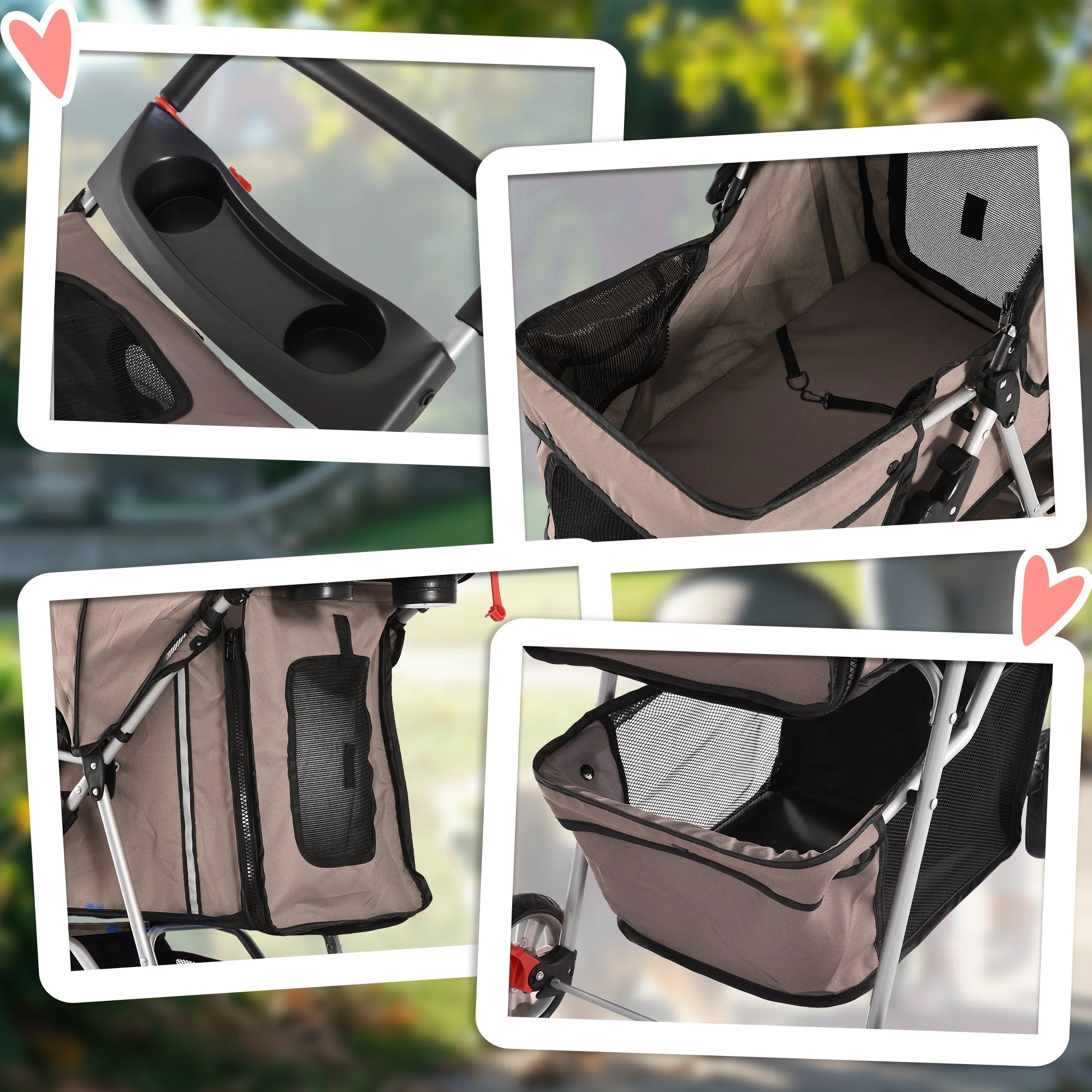 Dog Stroller, Multi-Coloured, Coffee Brown - Image 7