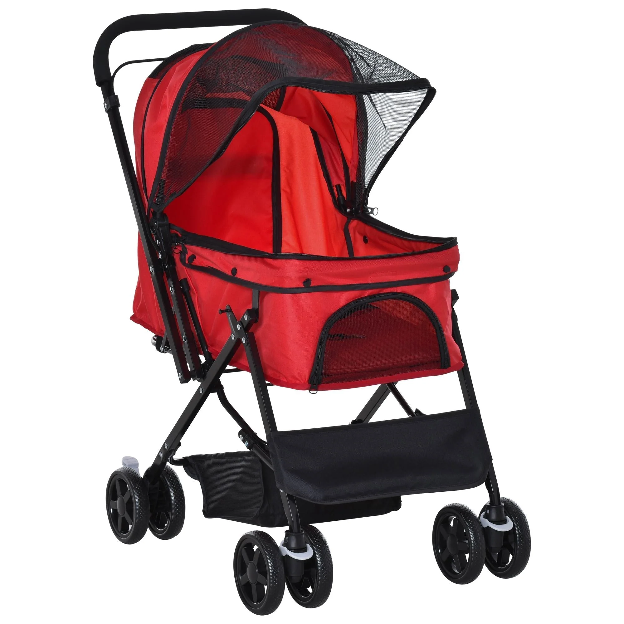 Dog Stroller, Small Dogs & Cats, Oxford Red - Image 2