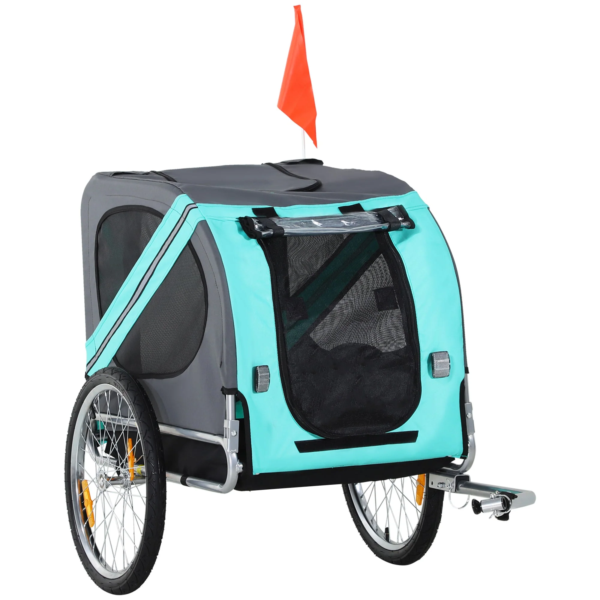 Dog Trailer, Bicycle Transporter, Oxford Fabric, Green - Image 2