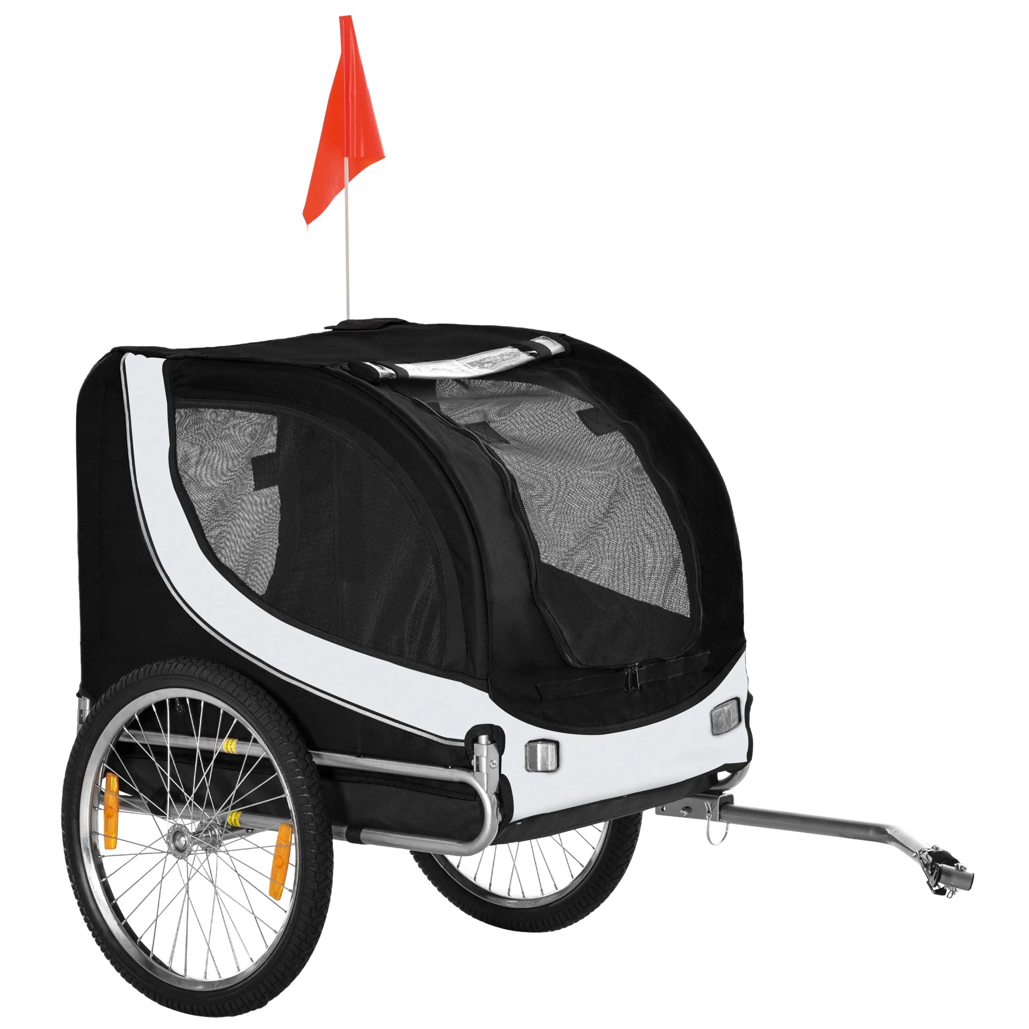 Dog Trailer Bicycle Transporter White+Black - Image 2