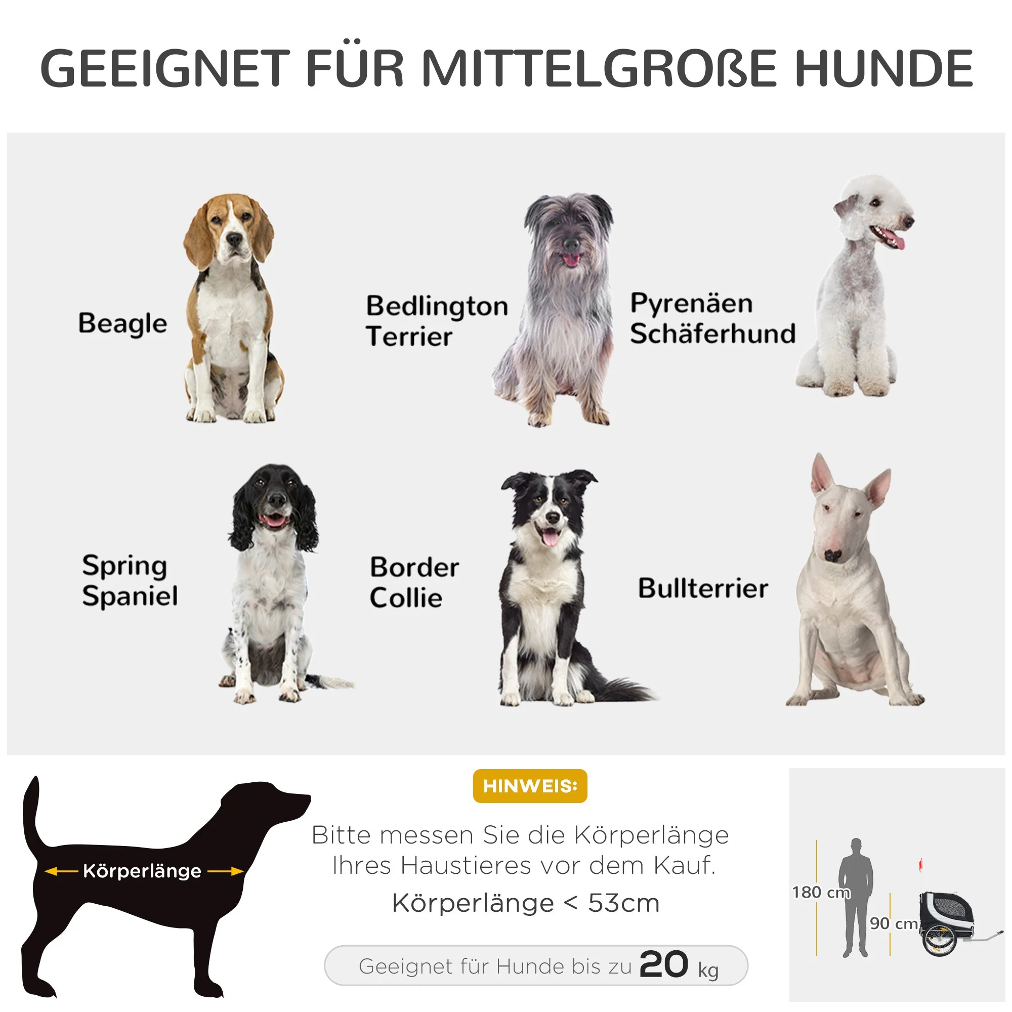 Dog Trailer Bicycle Transporter White+Black - Image 7