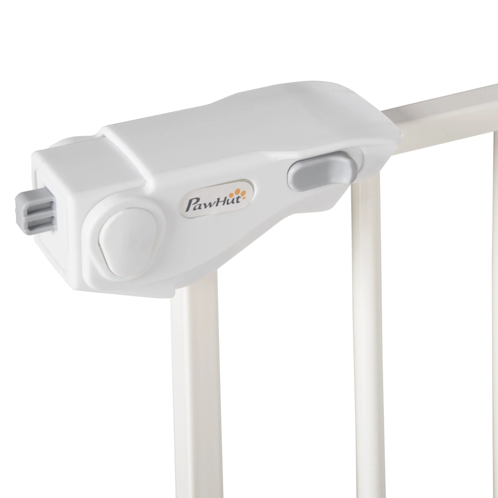 Door Safety Gate, Pet Barrier 74-147.5cm 3 Extensions No Drilling Stair Gate, Metal White - Image 7