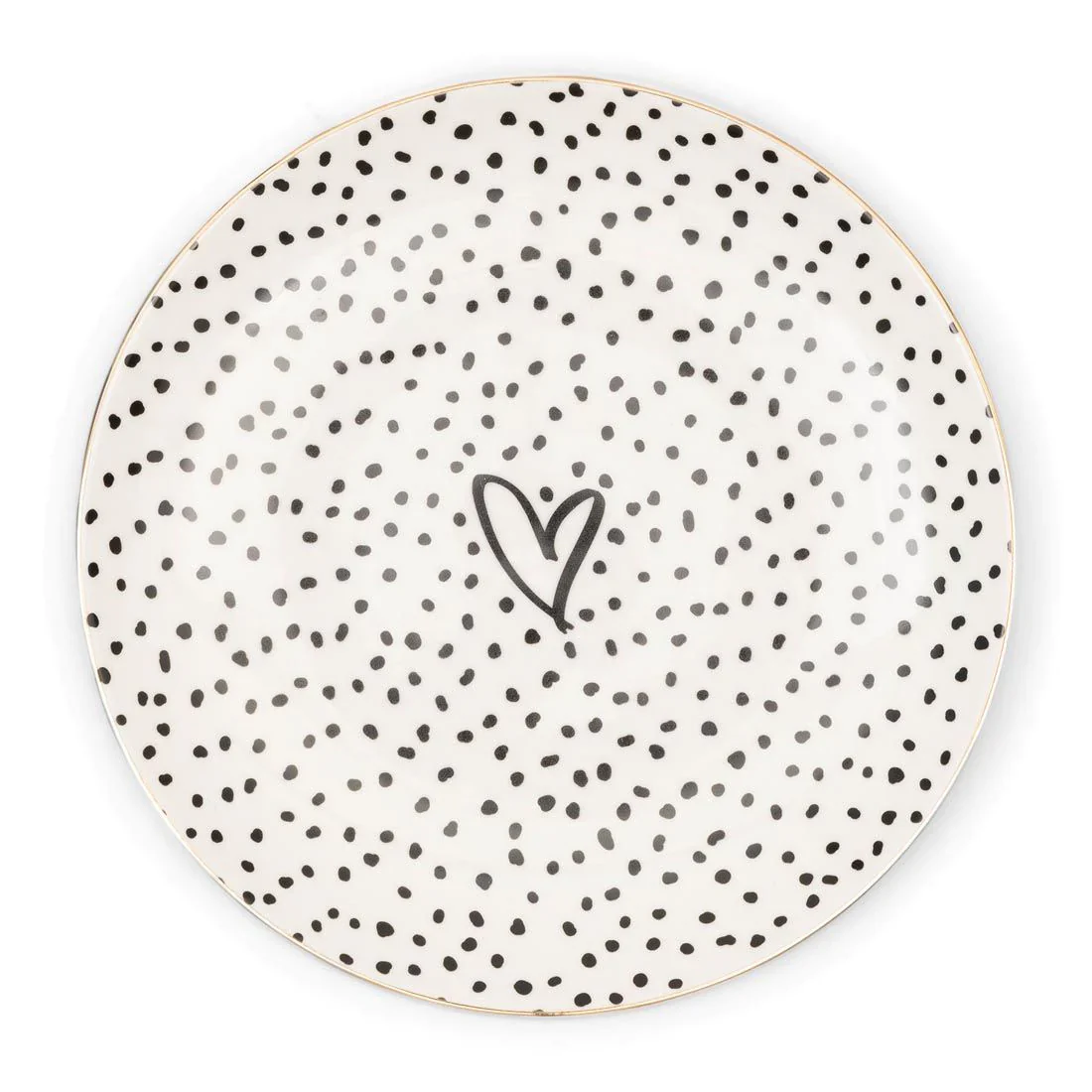 Dots & Stripes Heart Breakfast Plate