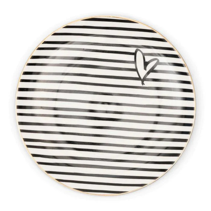 Dots & Stripes Heart Cake Plate