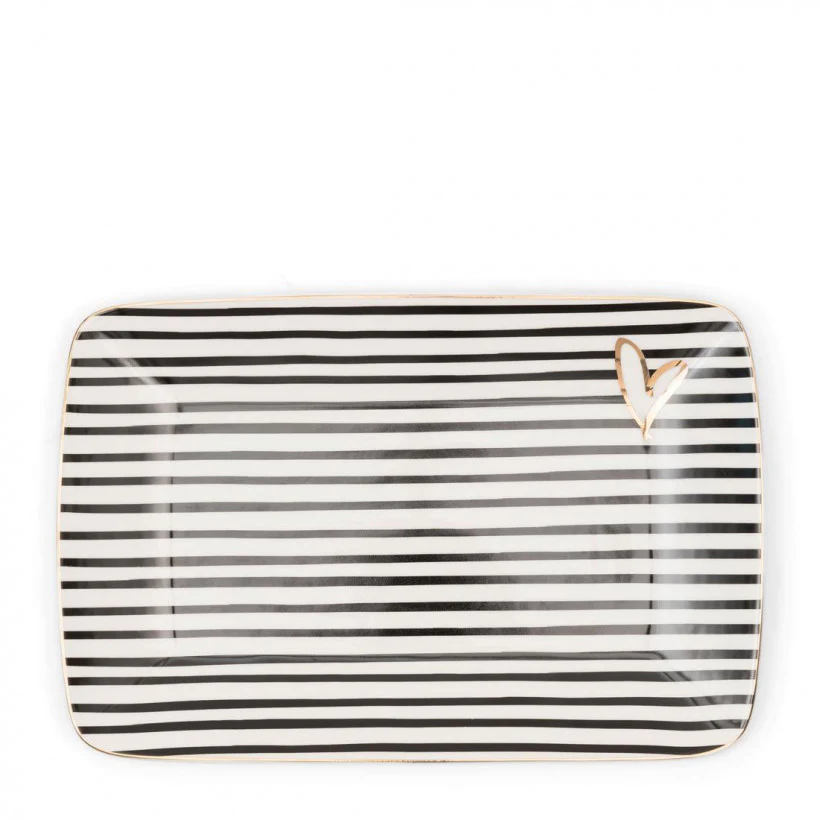 Dots & Stripes Heart Serving Plate