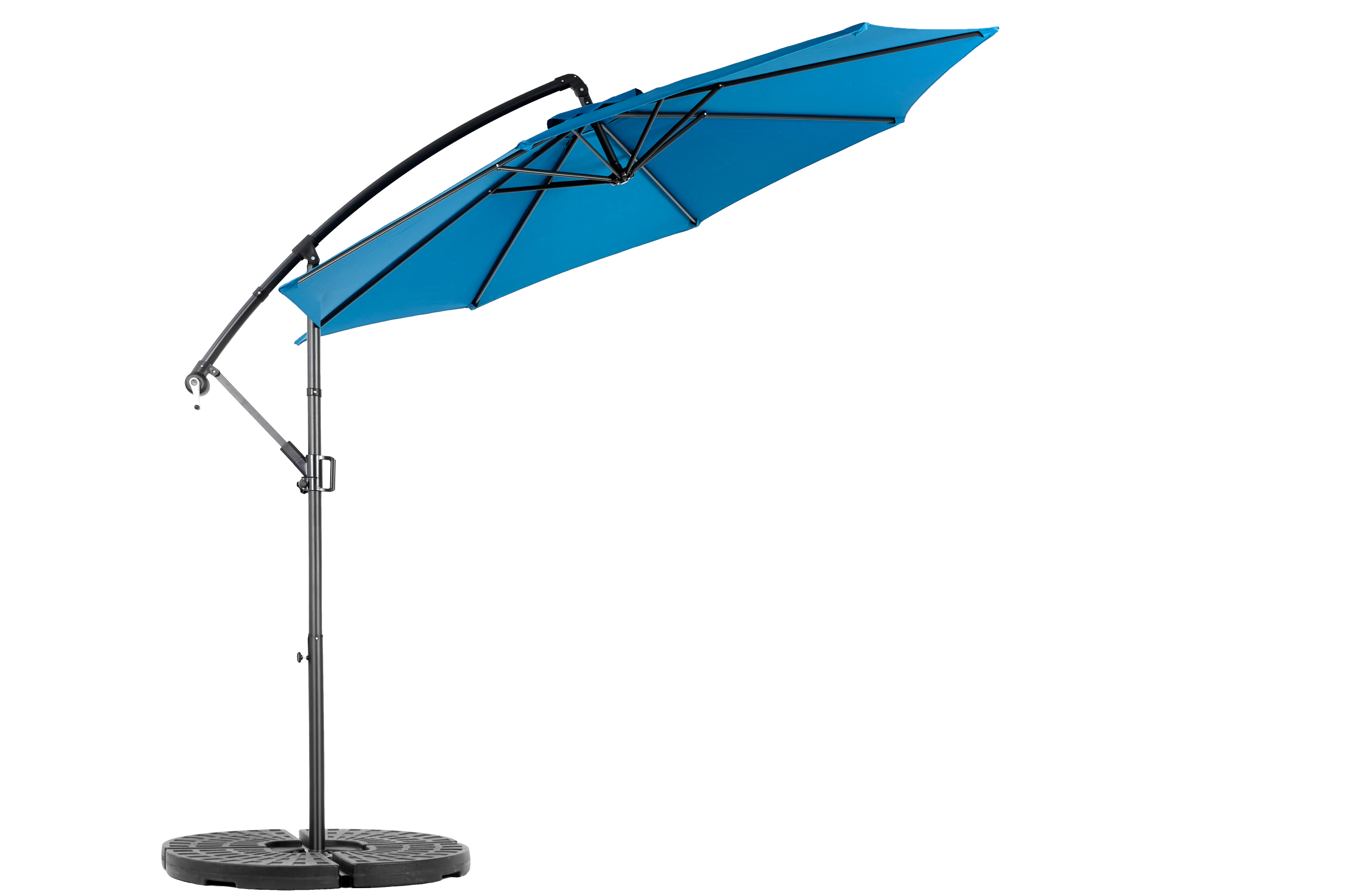 Double Sided Outdoor Umbrella, 14.8 Ft Rectangular Large with Crank, Blue - Image 2