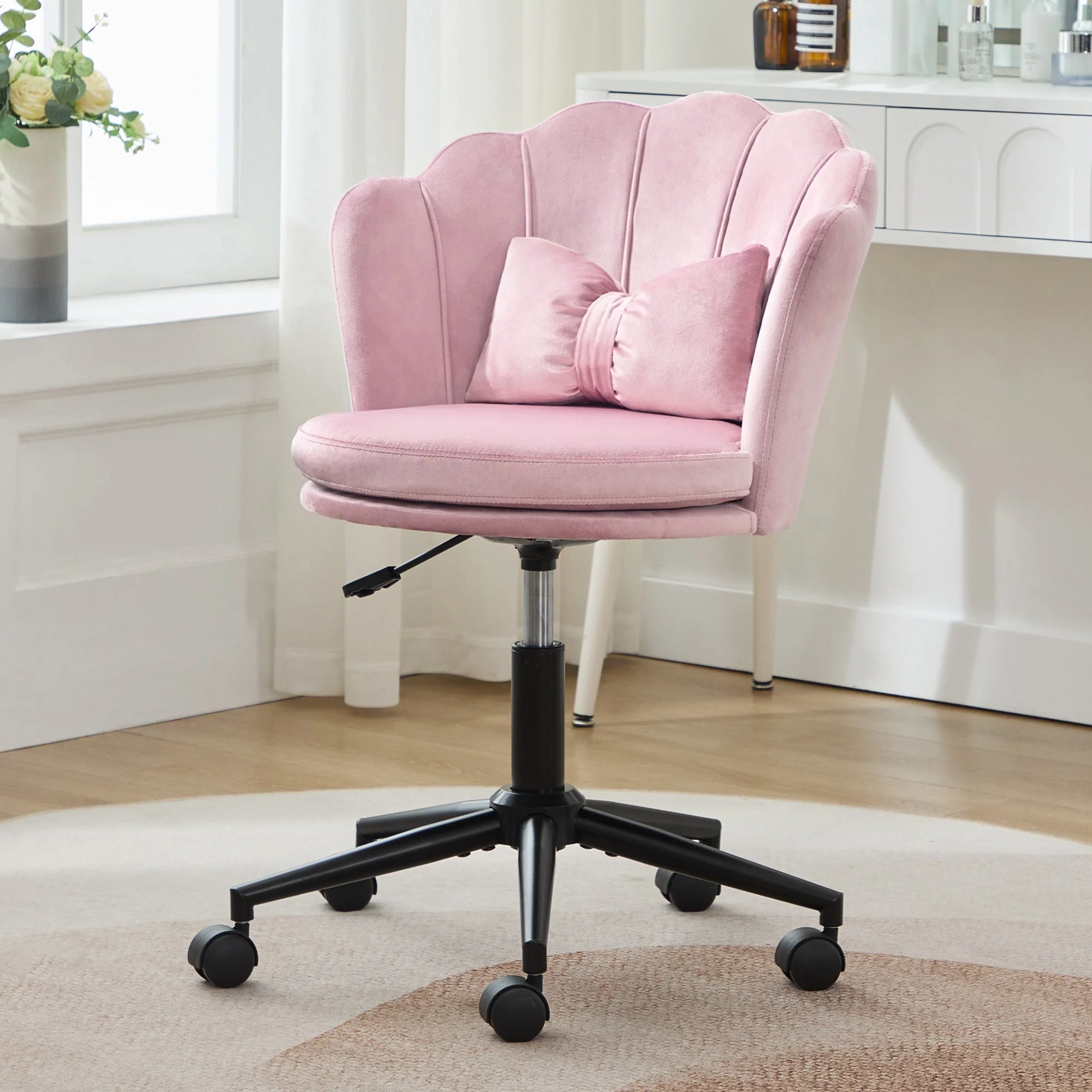 Dressing/Office Chair - Petal Back, Butterfly Lumbar Support, Height Adjustable - Soft Cushion - Image 4