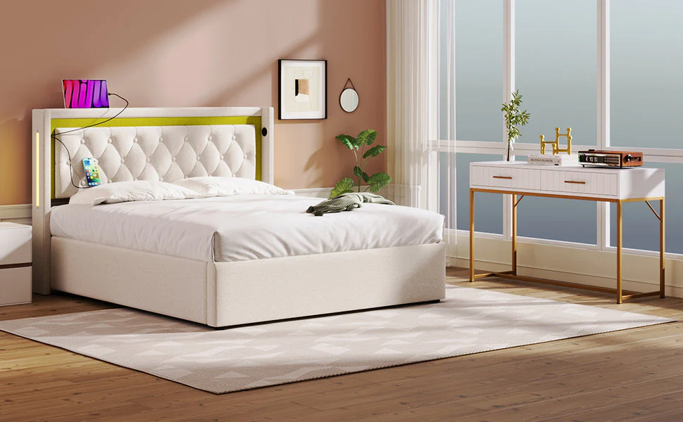 Dressing table with 2 drawers, 75cm high, white - Image 12