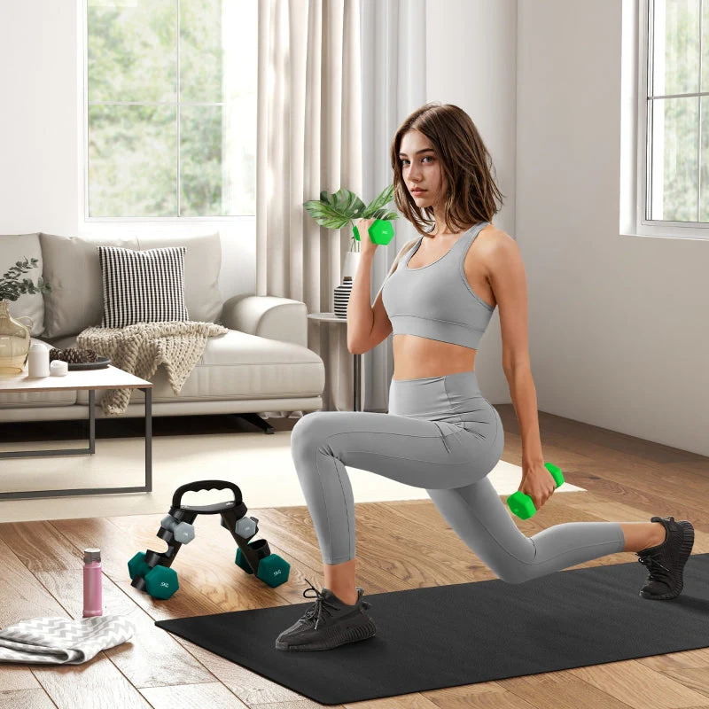 Dumbbell Set with Rack, 6 Dumbbells for Fitness, 1kg, 3kg, 5kg - Image 3