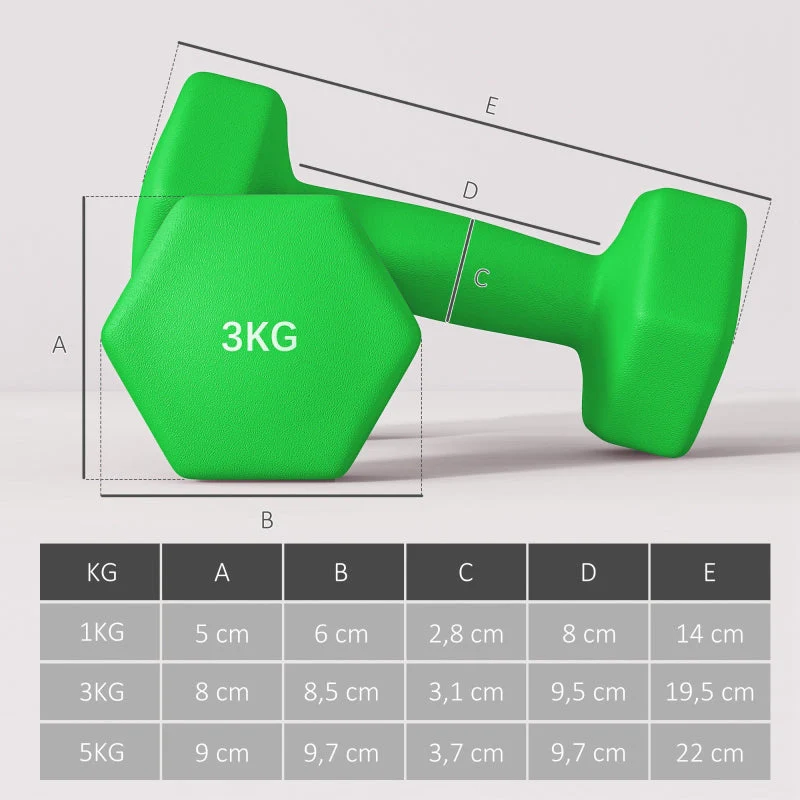 Dumbbell Set with Rack, 6 Dumbbells for Fitness, 1kg, 3kg, 5kg - Image 4