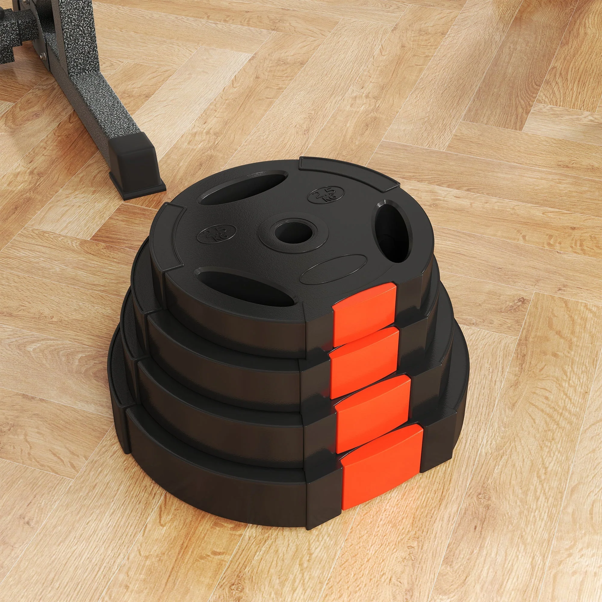 Dumbbell Weights Set, 4pc 5kg/7.5kg 2.5cm Bore, Black